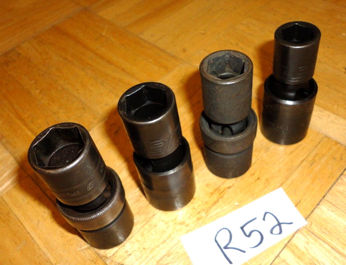 SNAP-ON TOOLS UNUSED 4 PIECE 1/2 DR. METRIC SWIVEL IMPACT SOCKETS 15, 17, 18, 19
