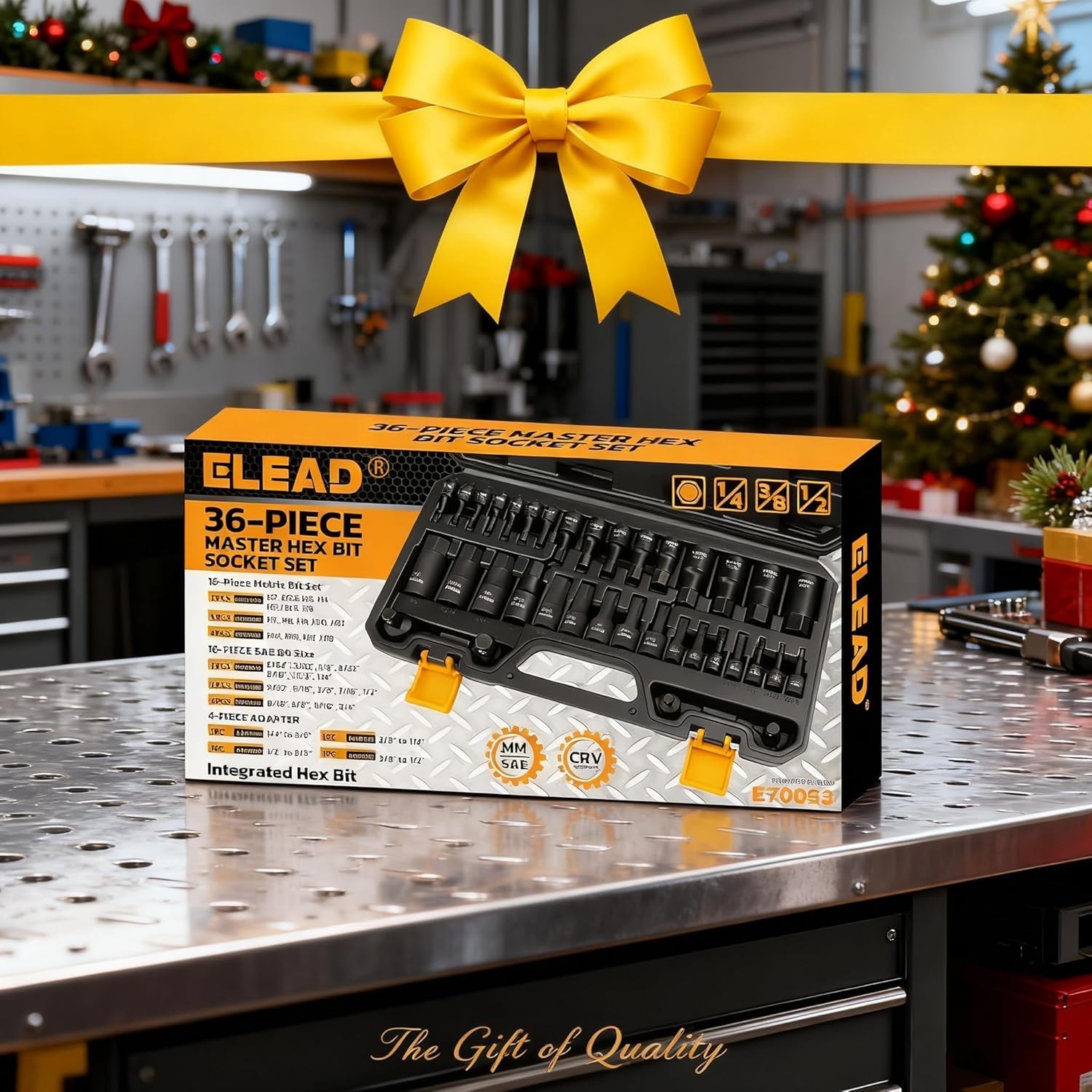 Hex Bit Impact Socket Set: 36-Piece with 4 Adapters, 1/4″, 3/8″, 1/2″Drive Ma…