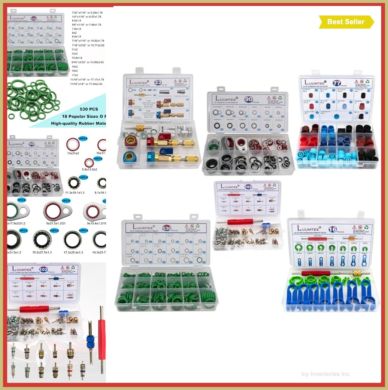 Car AC Repair Kit 838PCS R134A Valve Core Remover Tool Set O-Ring Seals Dust