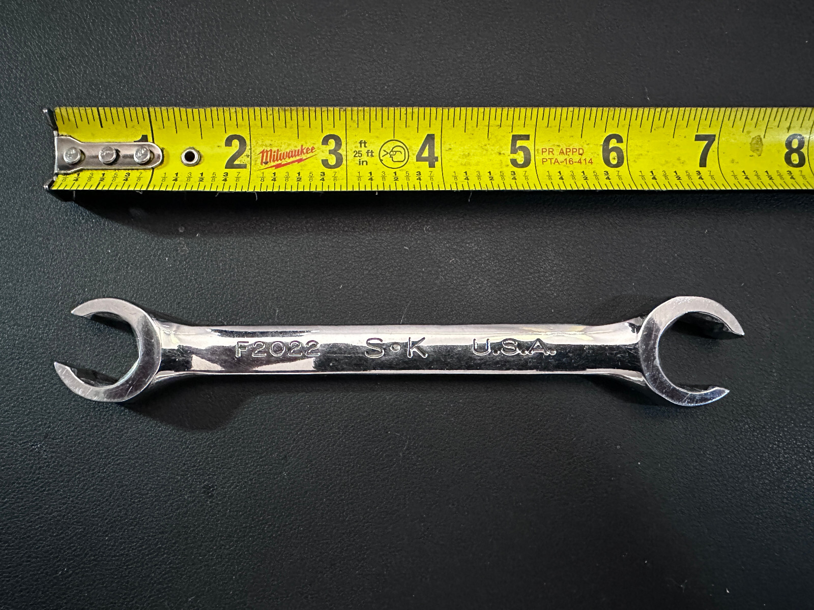 SK Tools F2022 SAE Flare Nut Wrench 5/8 x 11/16-Inch Textured Chrome USA