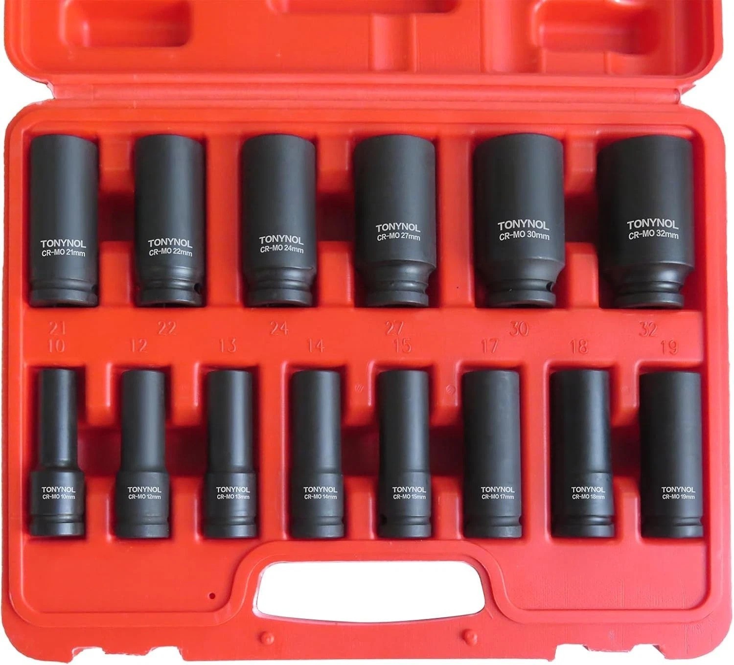 Metric 10-32mm 1/2 Inch Deep Drive Impact Socket Set – Tough Cr-Mo Construction