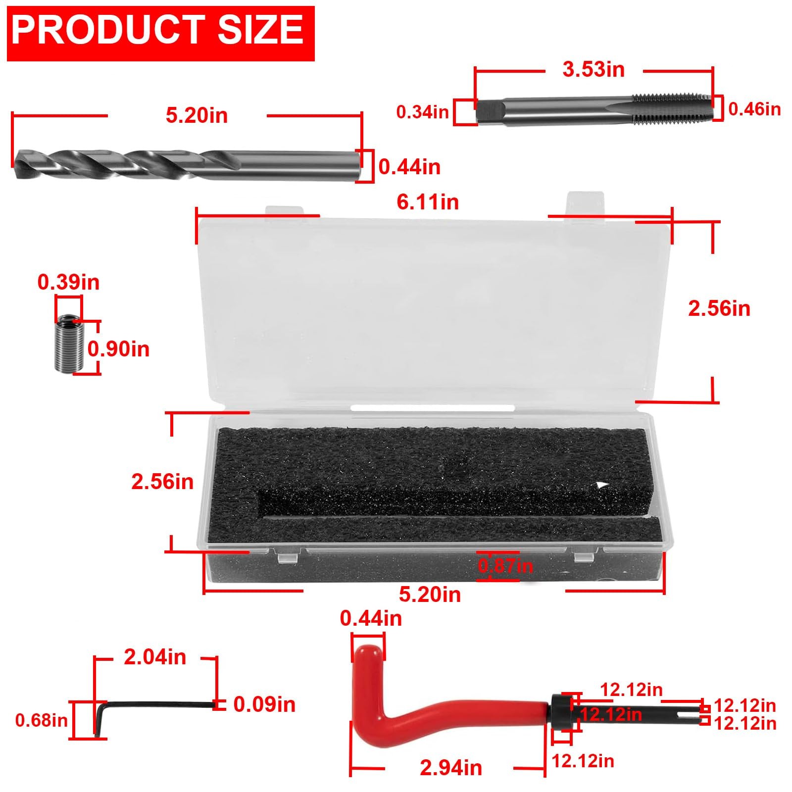 1420 Thread Repair Tool Kit M11.5mmx1.5 for Toyota for Honda B16 Engine Cylinder