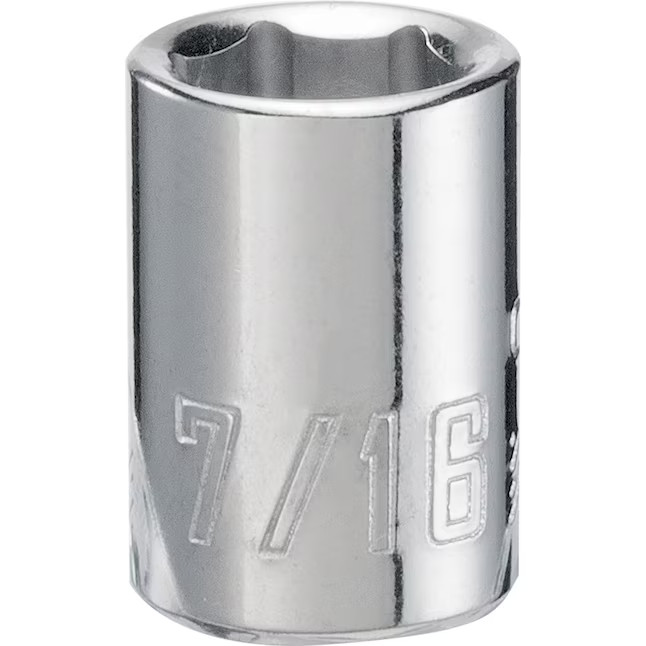CRAFTSMAN 3/8-in Drive Standard 7/16-in Shallow Socket Stainless Steel CMMT43002