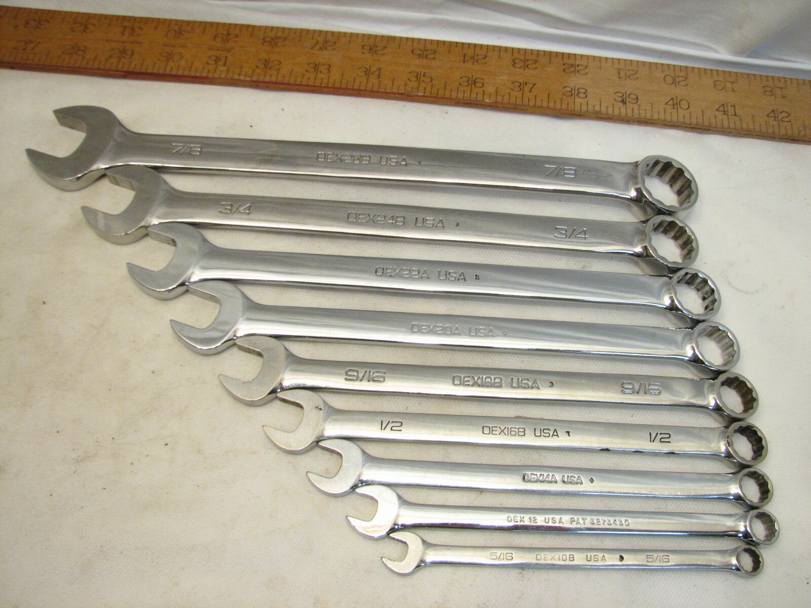 Set 9 Snap-On Combination OEX SAE Wrenches 5/16 – 7/8″ OEXA OEXB Open Box End
