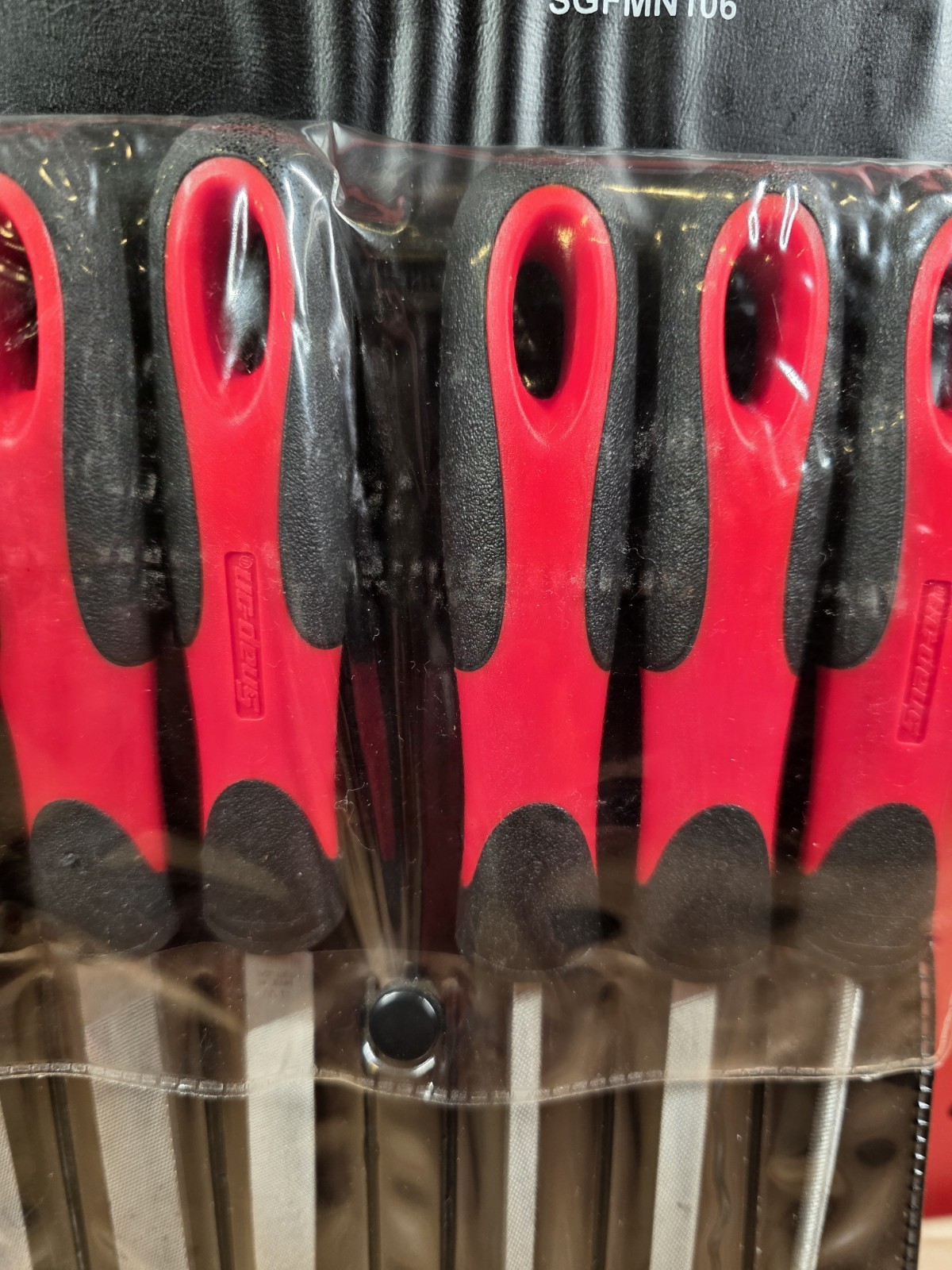 Snap-on Tools NICE SGFMN106 6-Piece Soft Grip Miniature File Set Red Handles