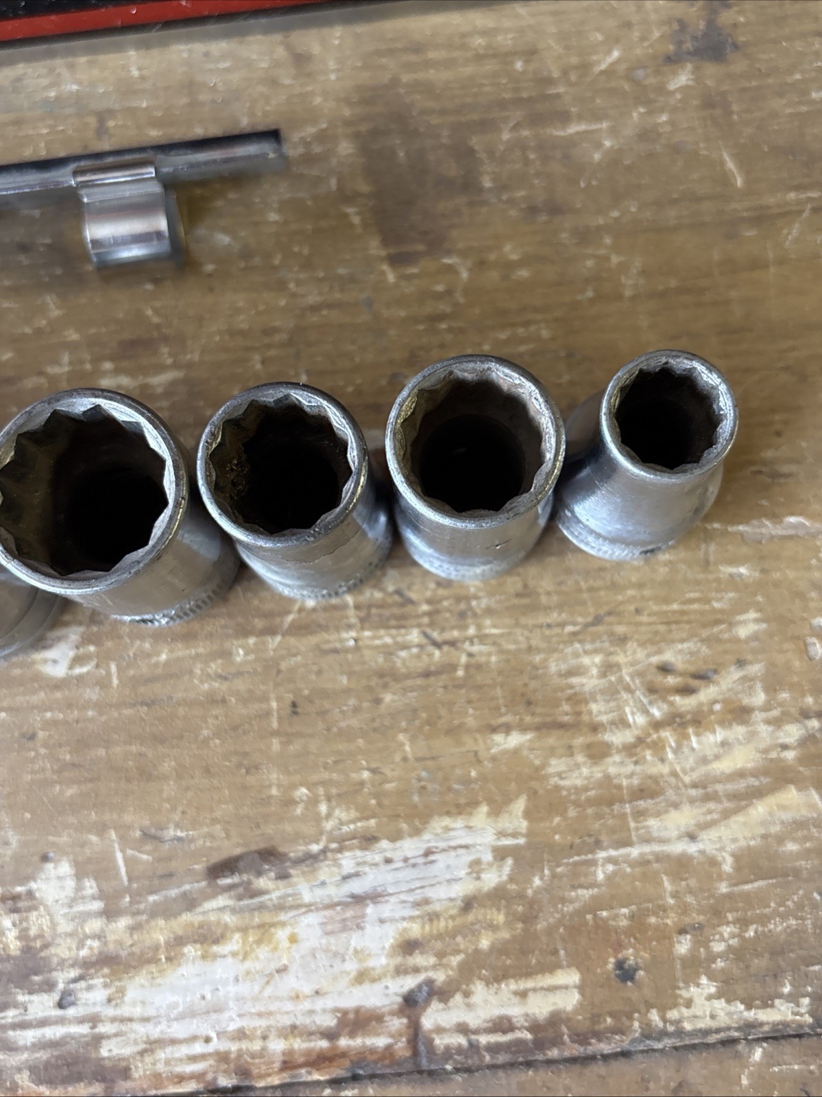 Vintage Set of 11 Snap On 1/2″ Drive 12 Pt. SAE SW Sockets