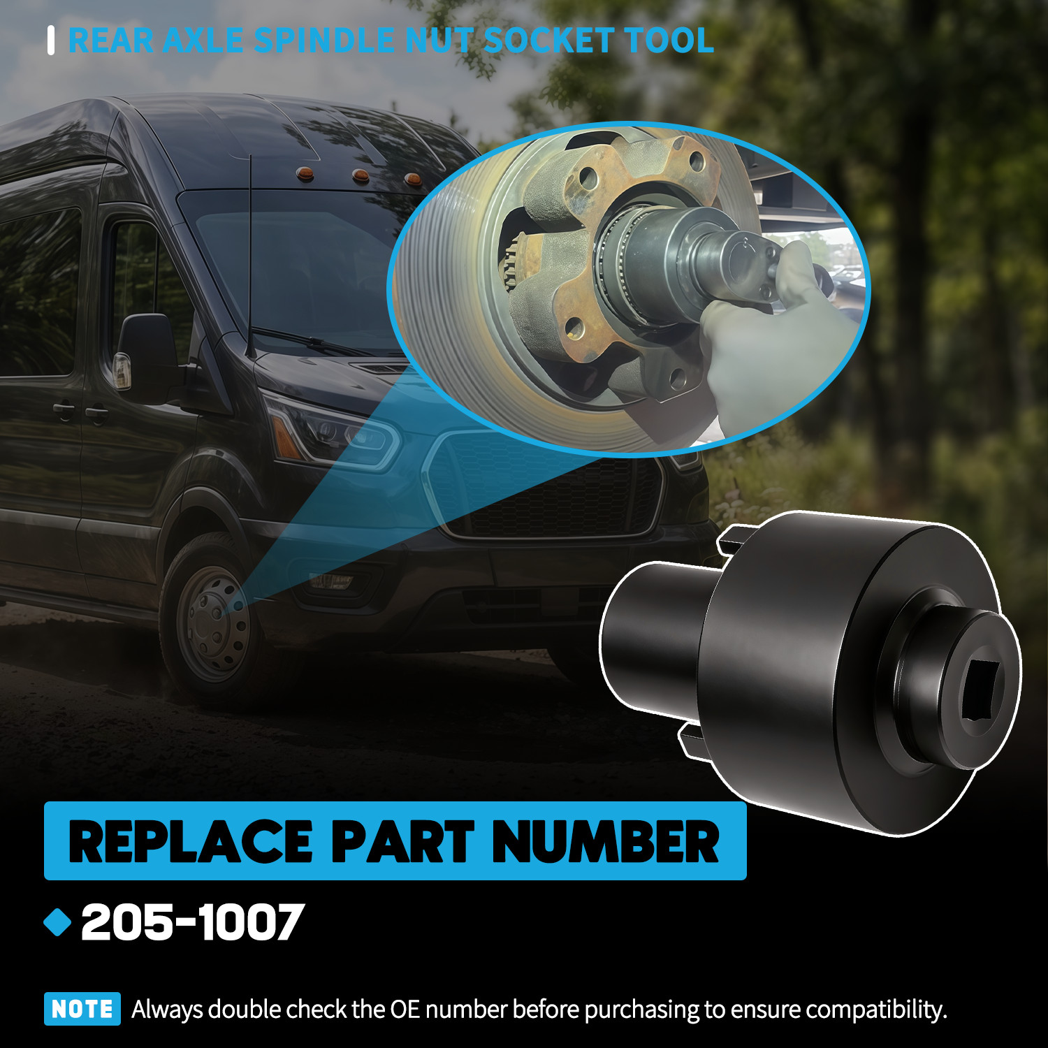 For Ford Transit 150 250 350 Vehicles 2015-2024 Rear Axle Hub Nut Socket Tool