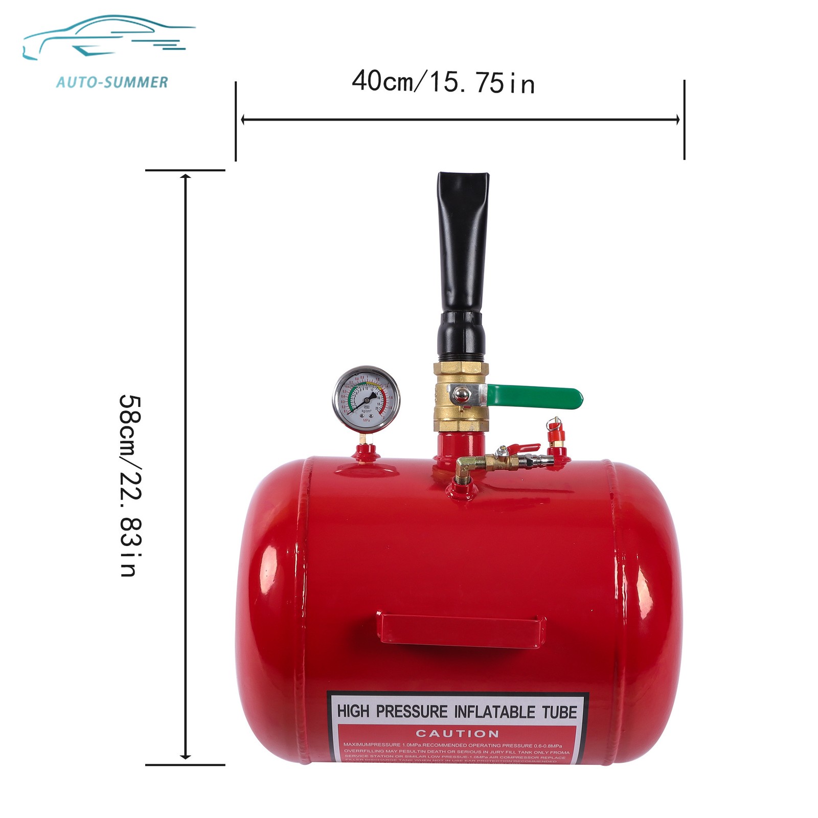 7.5 Gallon Air Tire Bead Blaster Seater Wheel Seating Tool Inflator Tank Red