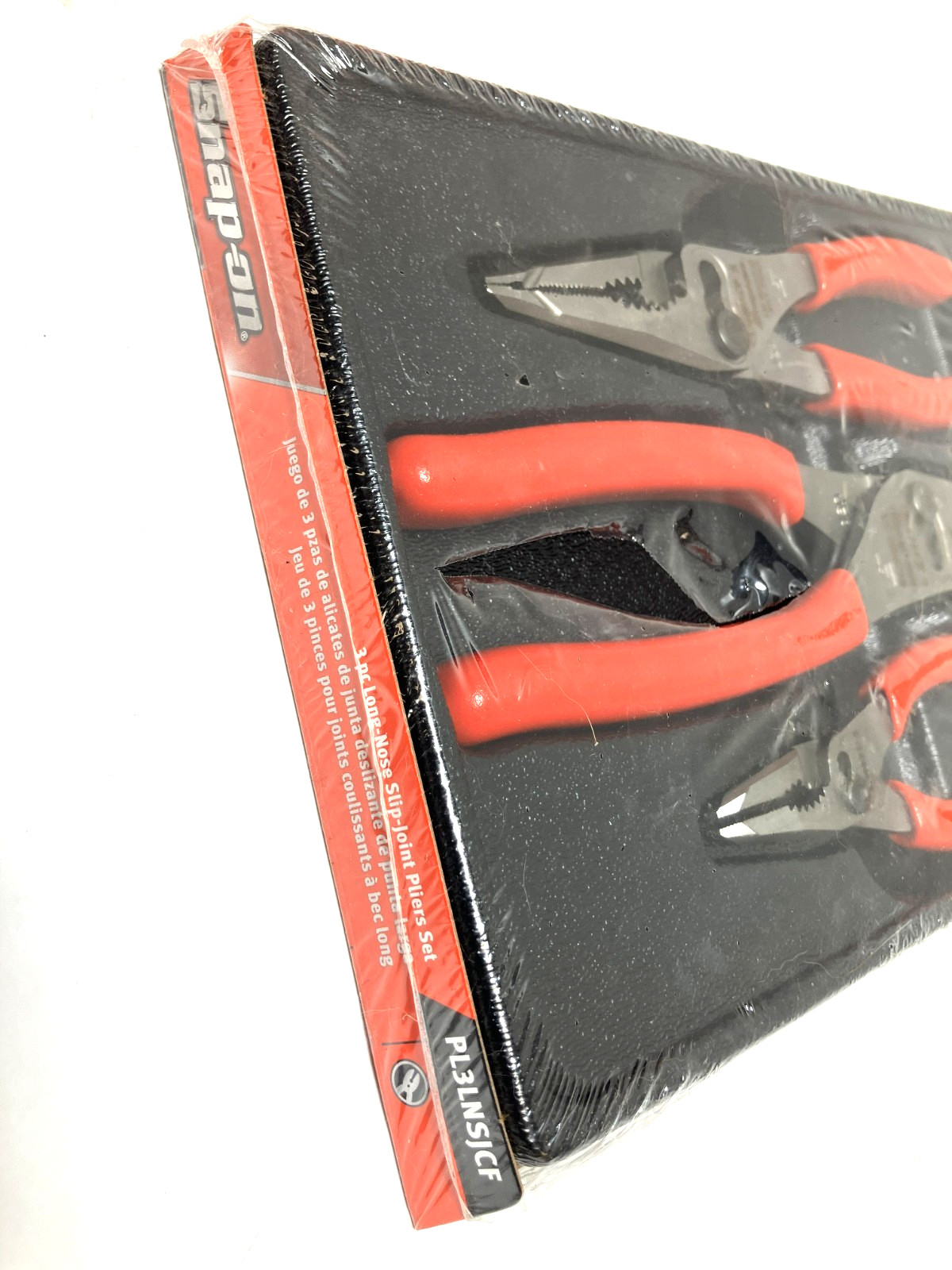 NEW Snap-on™ 3-pc Long Nose Slip Joint Pliers Set PL3LNSJCF Red