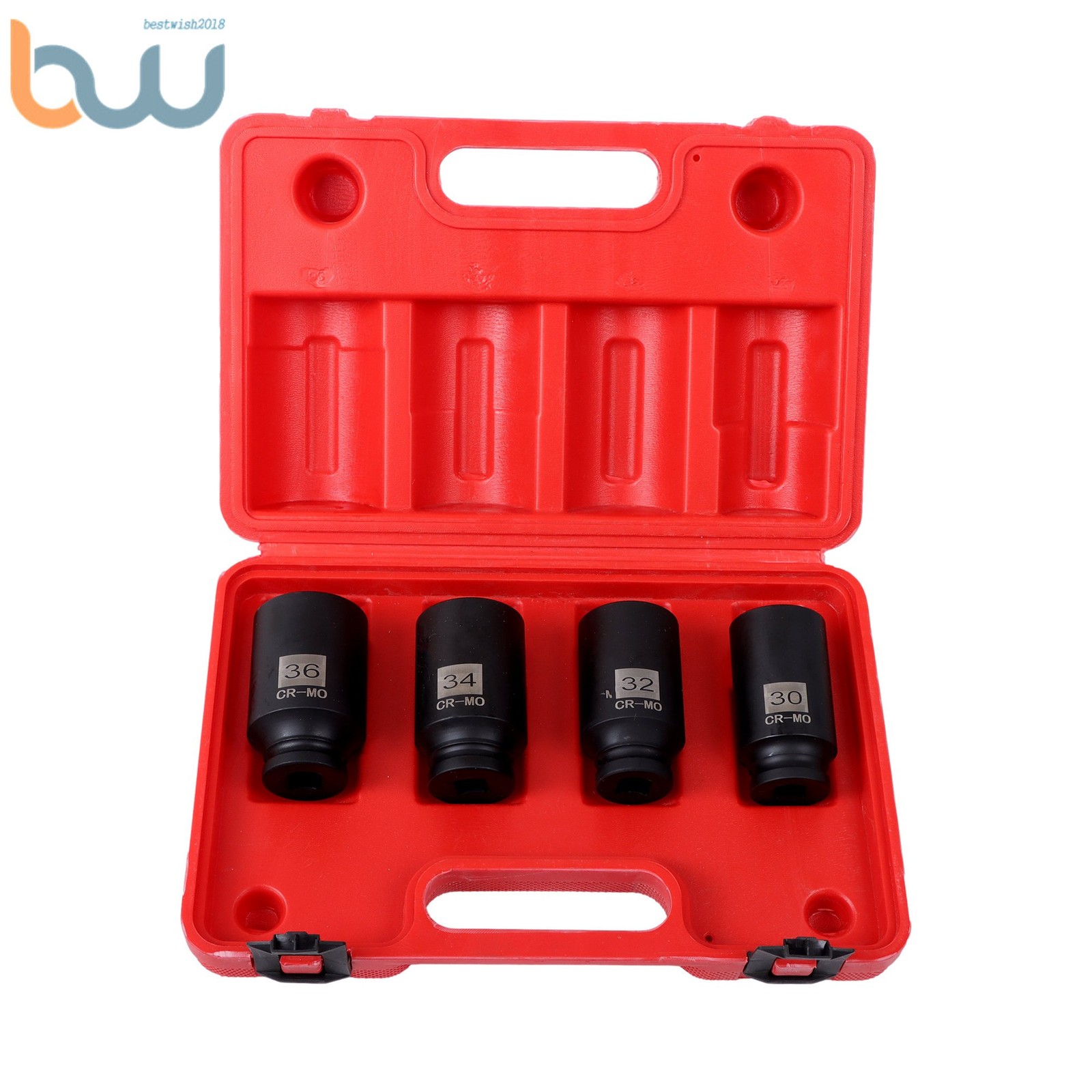12 point 1/2″ Drive Deep Spindle Axle Nut Socket Set MM 30mm 32mm 34mm 36mm