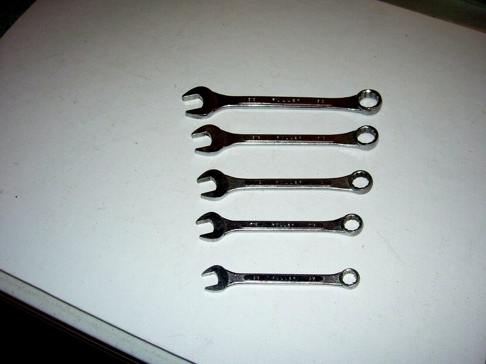 LOT OF 5 FULLER SAE COMBINATION WRENCHES CHROME FORGED ALLOY, 3/8-5/8