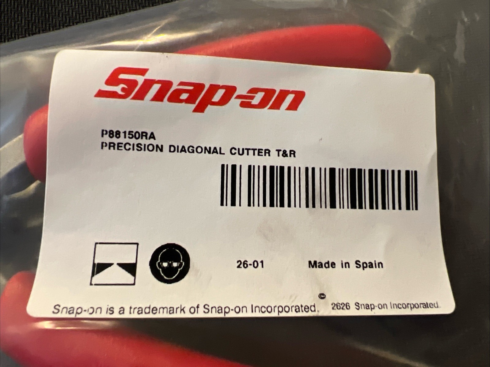 Snap on Tools SPAIN NEW RED P-Series Semi-Flush Cutting Pliers P88150RA T R 🔥