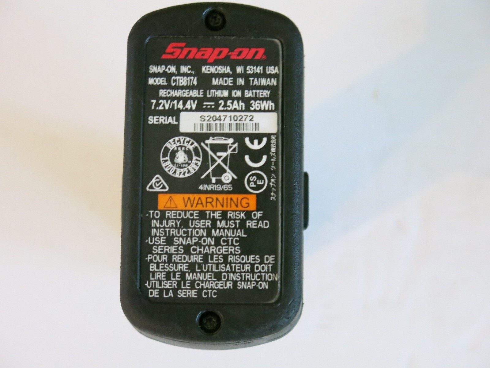 Snap On CTB8174 14.4V 2.5 Ah Battery CT861 ctrs761 ctr861 ctpp861 Brushless Tool