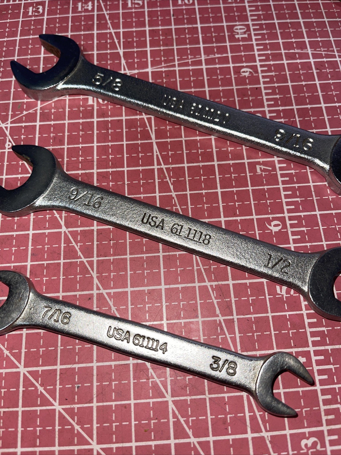 Easco USA 3 Piece SAE Open End Wrench Set 3/8 In – 5/8 In Vintage 3/8”-5/8”