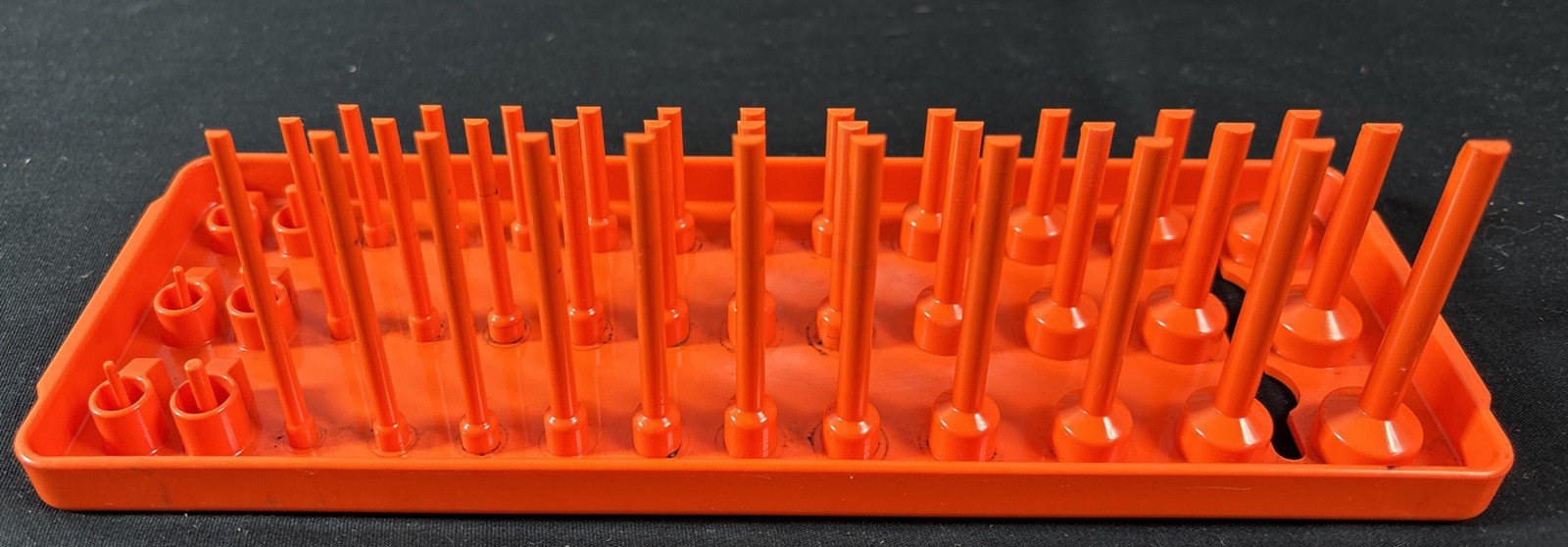 Snap On Tools KA143FROR ORANGE SAE 1/4″ Post 3-Row Socket Tray Storage USA