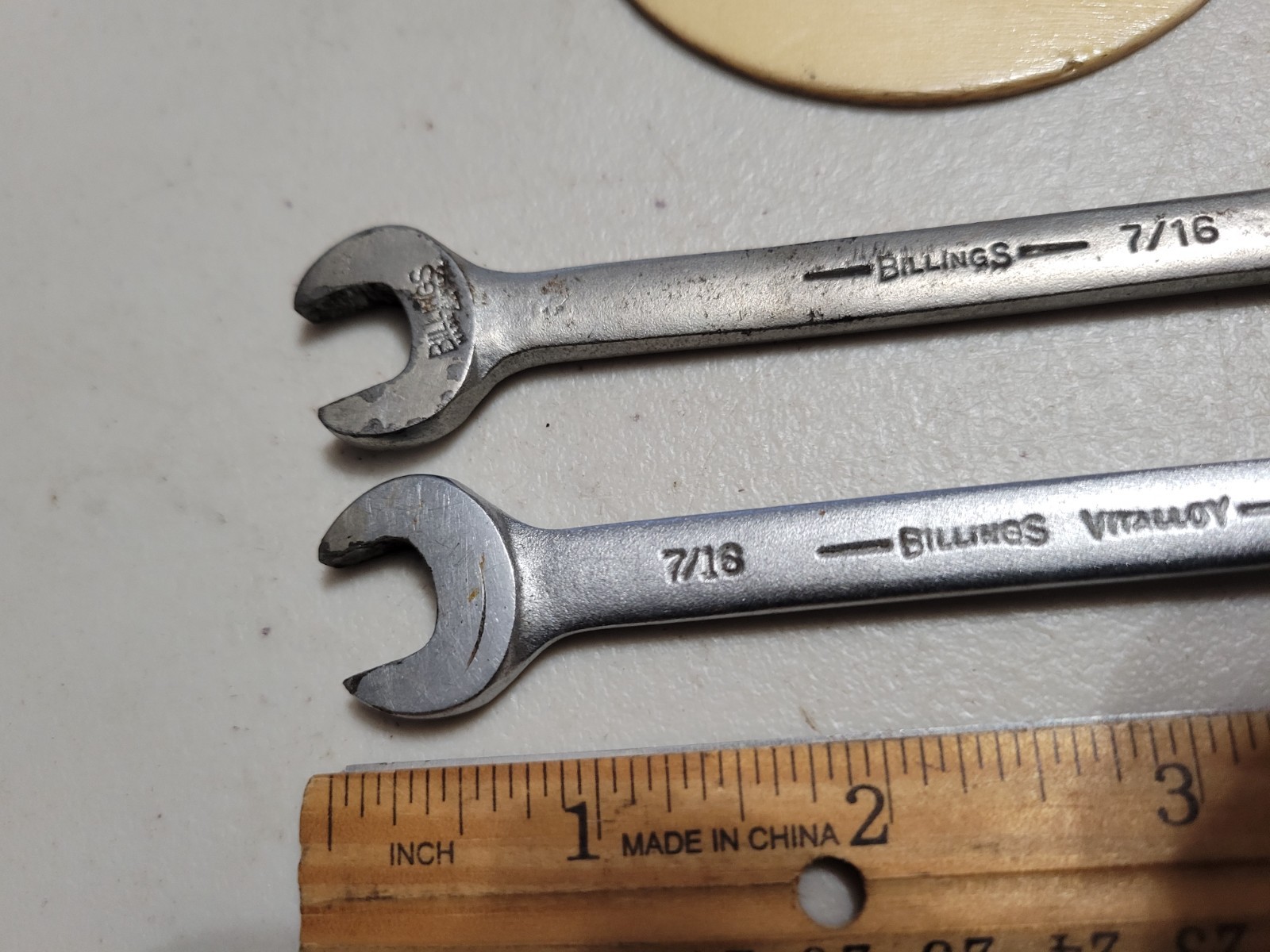 2x Vintage Billings Wrenches 7/16″ Pair Vitalloy 1161 Combination Made in USA