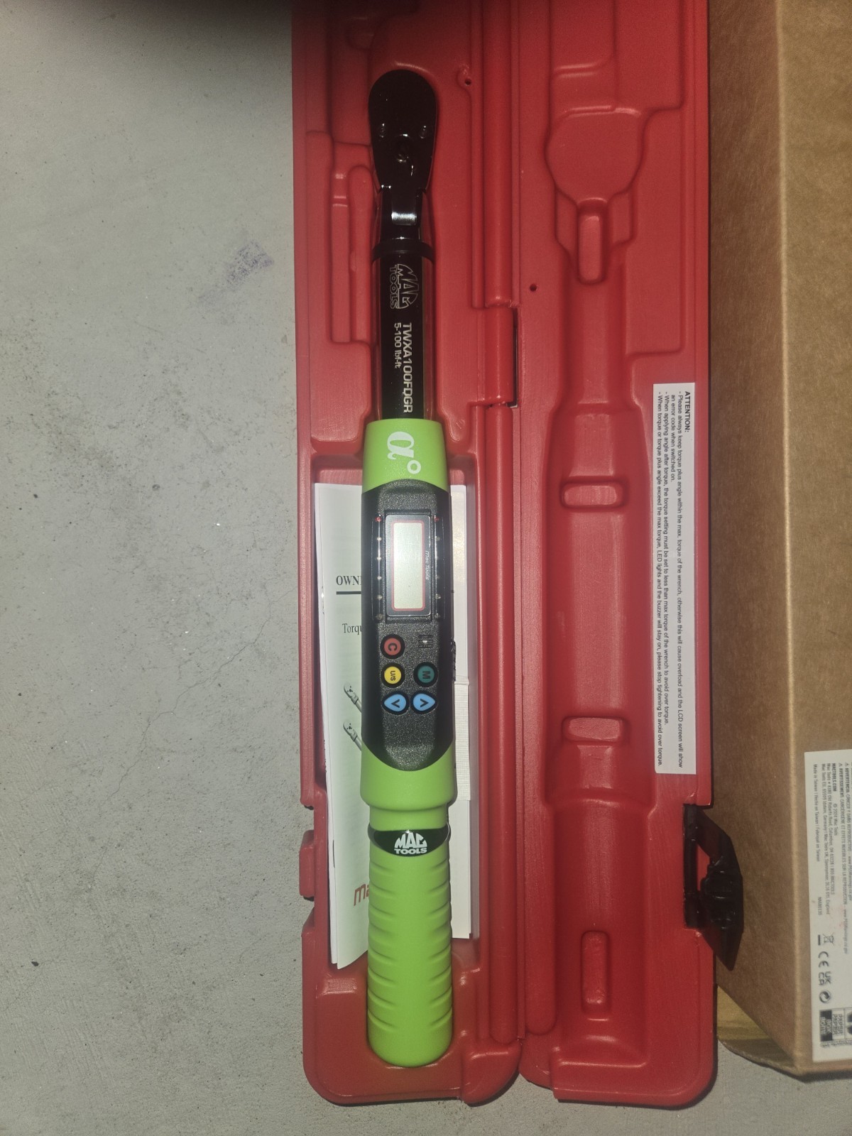 Mac Tools Digital Torque Wrench 3/8 Drive TWXA100FDGR. Brand NEW NEVER USED.