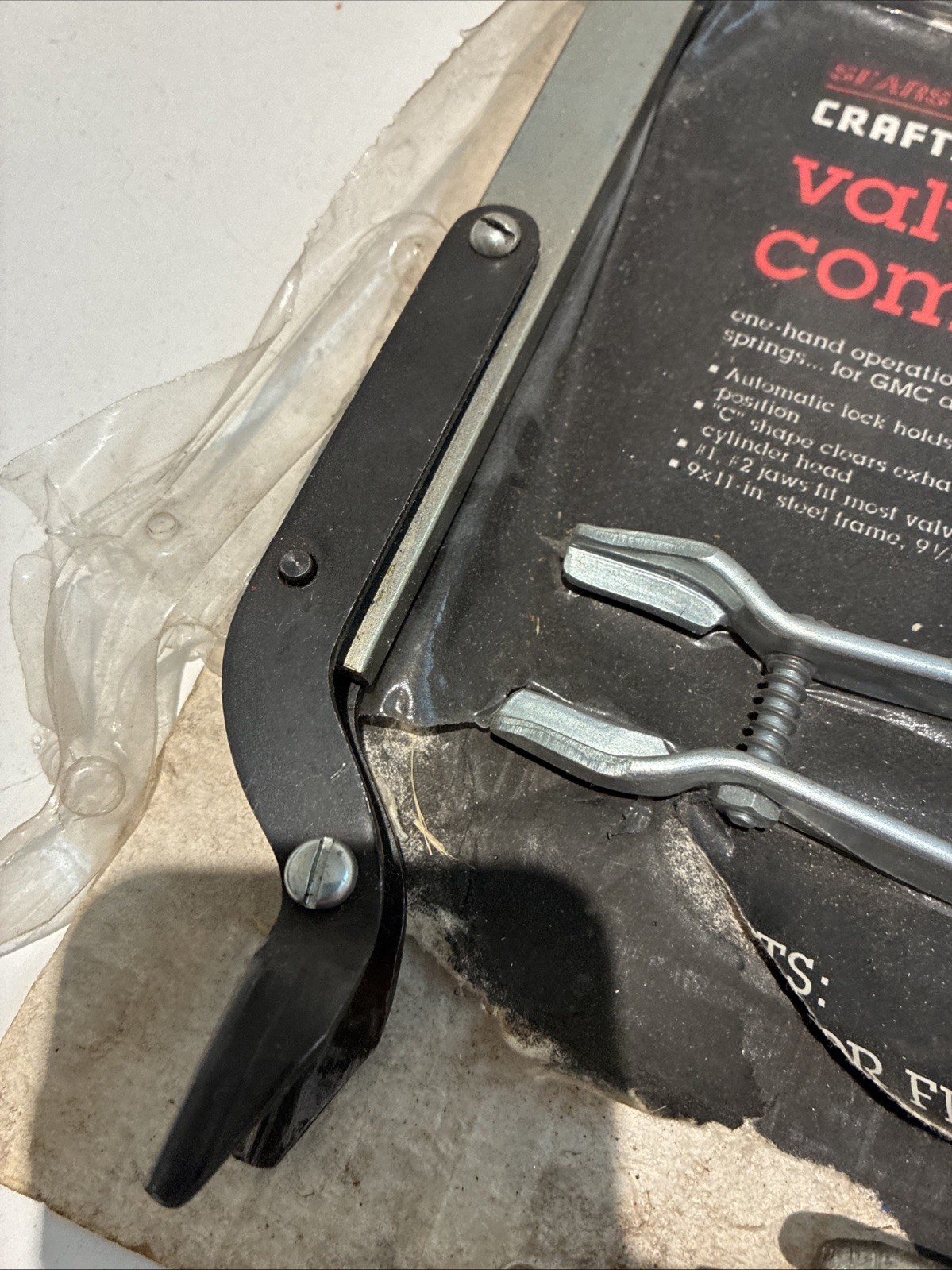 SEARS CRAFTSMAN USA 947627 VALVE SPRING COMPRESSOR TOOL TWO JAWS & FRAME