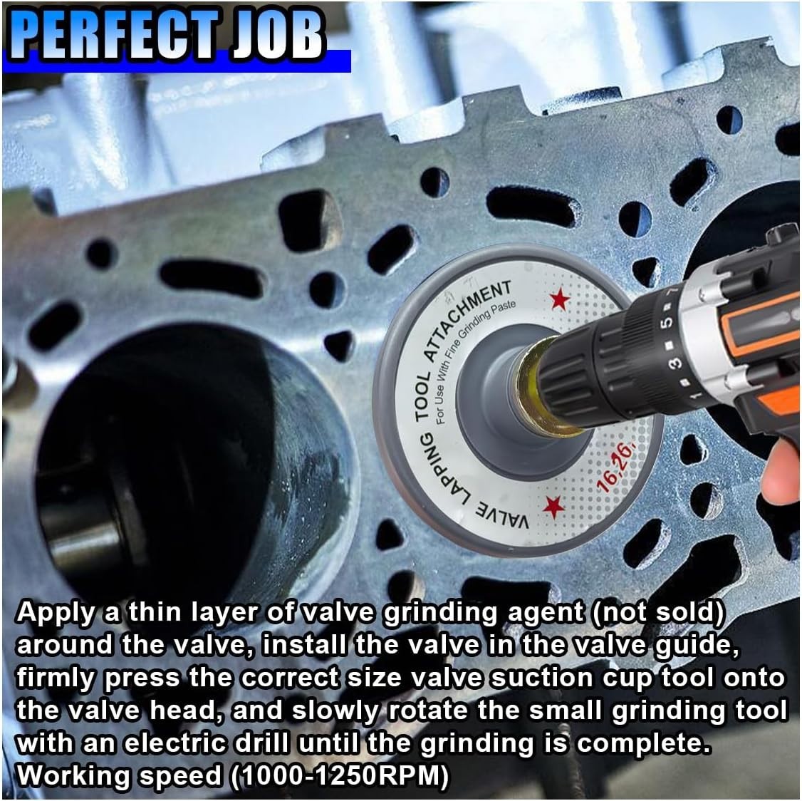 Professional Valve Lapping Kit for Small Engines – Fast 1000-1250 RPM Operation