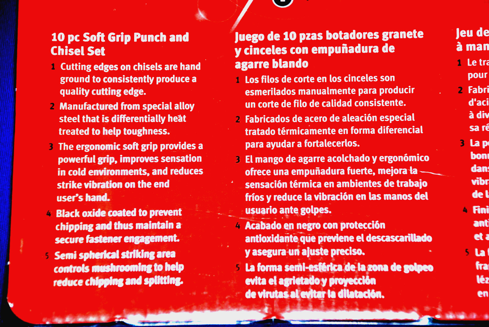Snap-on NEW Ships for FREE 10 Piece Red Soft Grip Punch and Chisel Set PPCSG710
