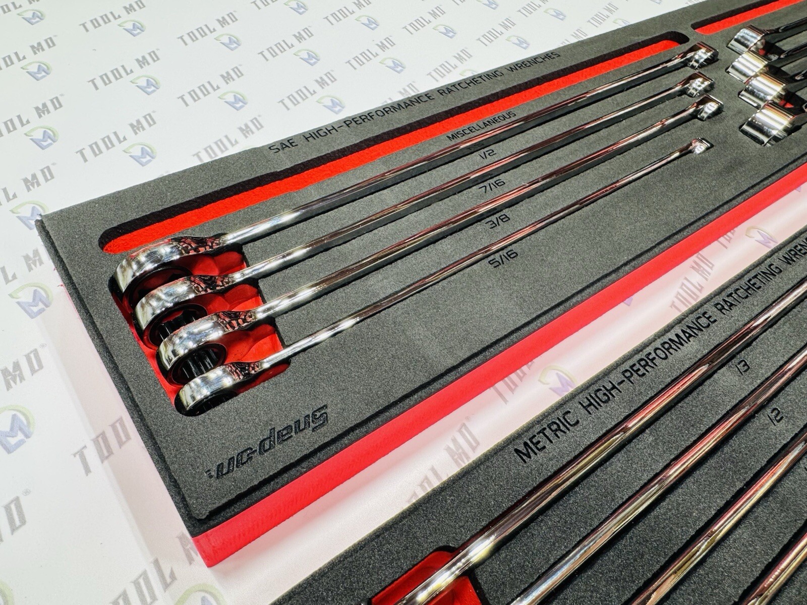 Snap-on Tools 20pc Metric & SAE High-Performance Ratcheting Box Wrench Foam Set