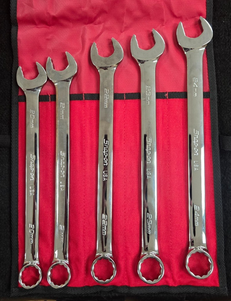 SNAP ON SOEXM705 5-Pc 12-Pt Flank Drive® Plus Combination Wrench Set 20–24mm