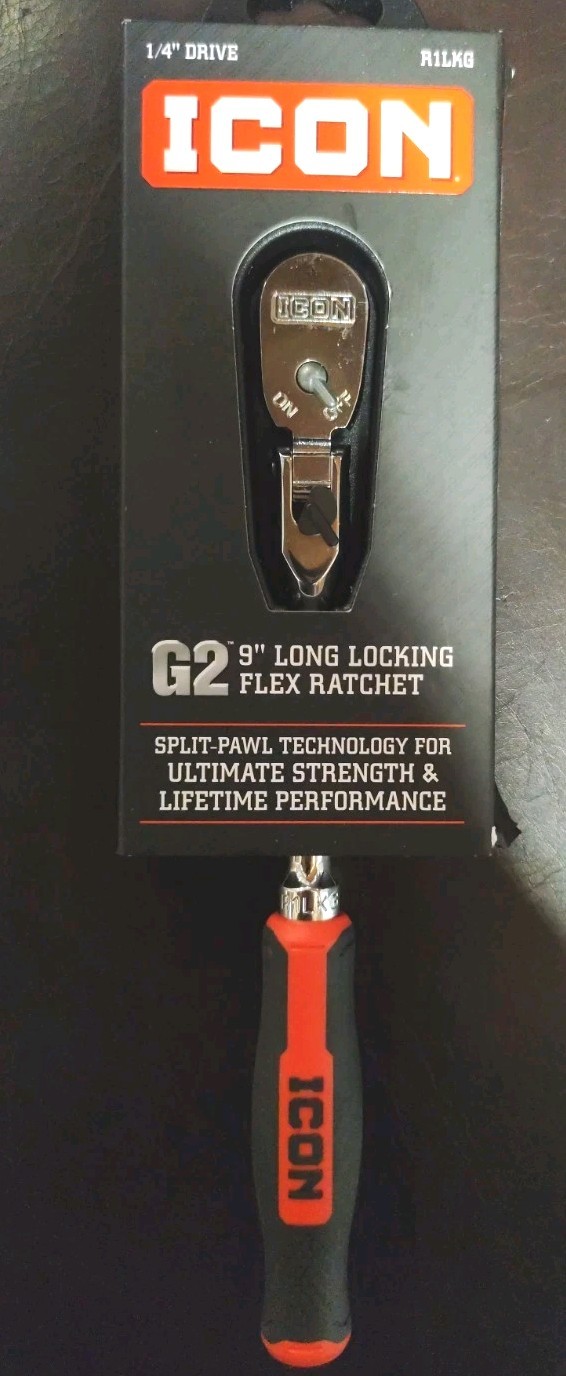 Icon 9″ Long Locking Flex Ratchet G2 R1lkg 1/4″ Drive
