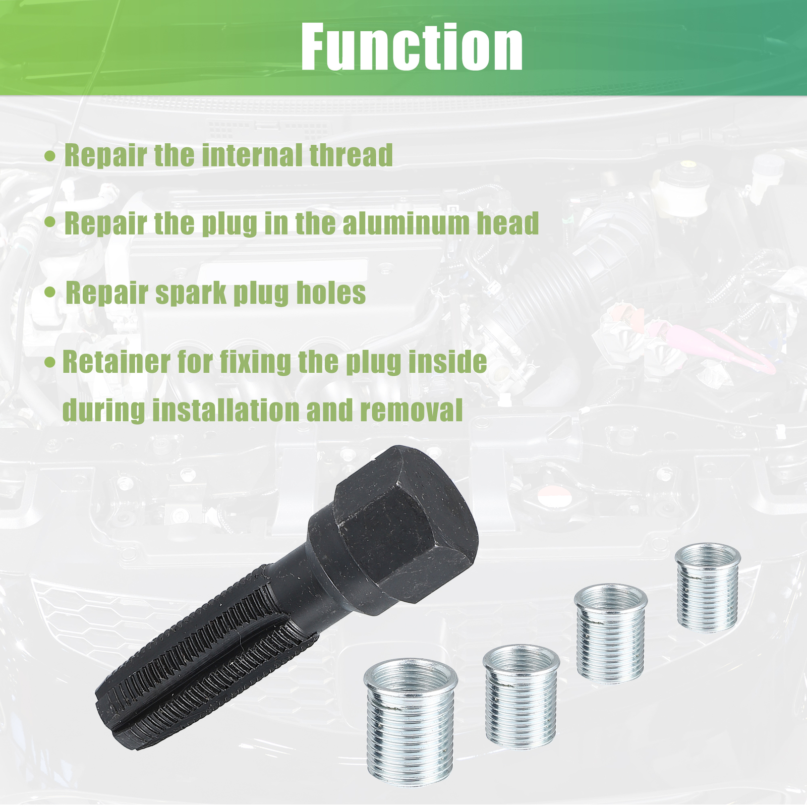 FIVE 14mm Cylinder Head Rethreaded Kit Universal Reamer Cylinder Thread Repair