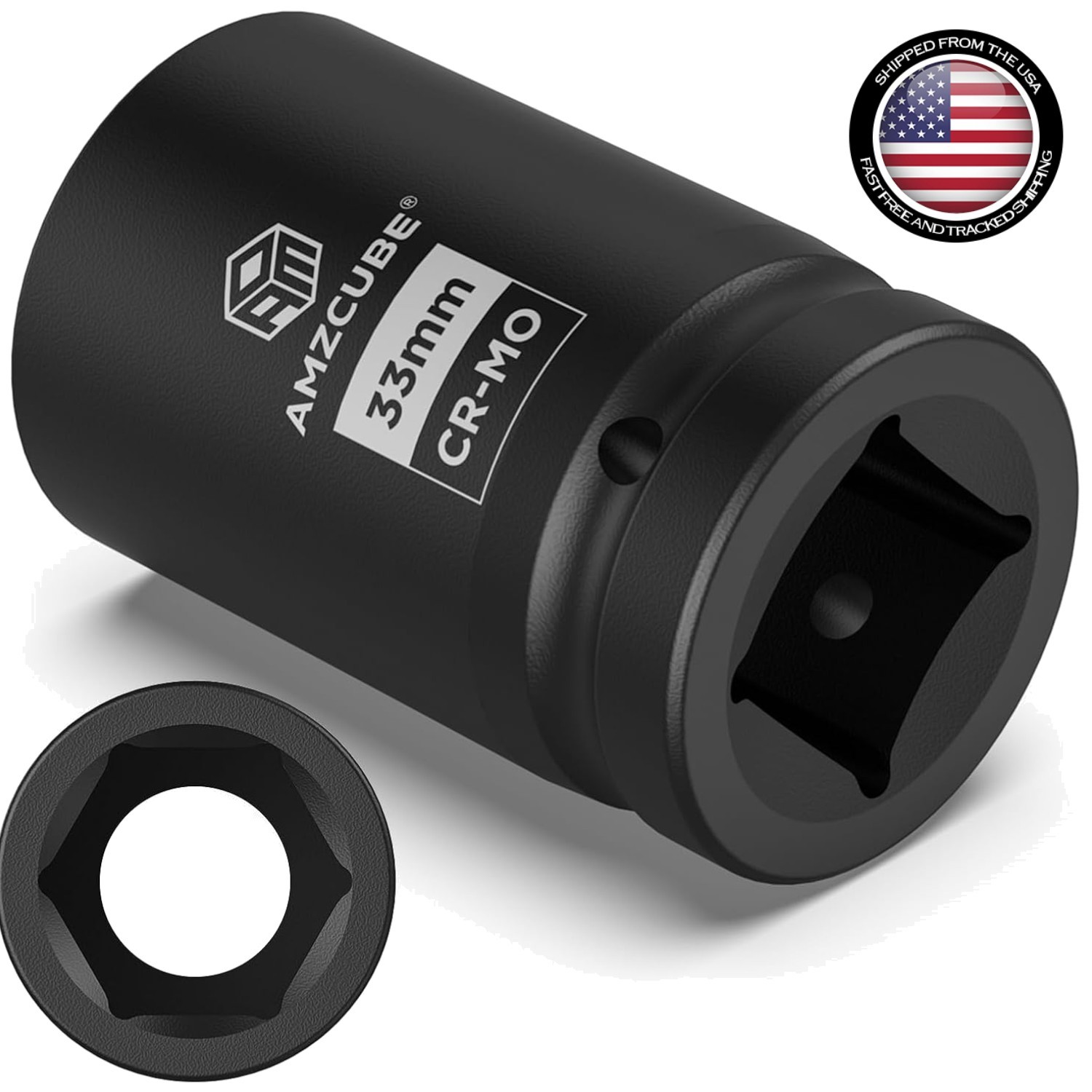 33mm Deep Impact Socket, 1 Inch Drive, Chrome Molybdenum Steel, Manganese Finish