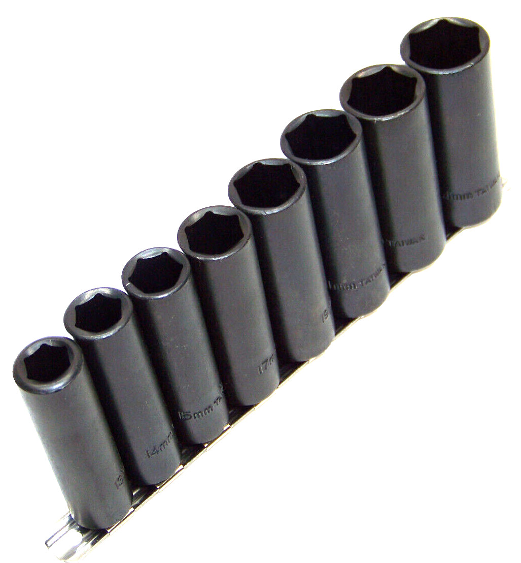18 pc 1/2″ DR Deep Air Impact Socket Metric/Standard Set 6 points Sockets