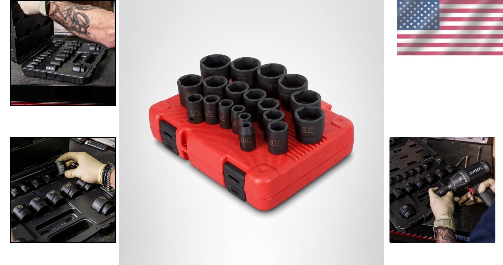 2640, 1/2 Inch Drive Impact Socket Set, 19-Piece, SAE, 3/8 Inch – 1-1/2 Inch,…