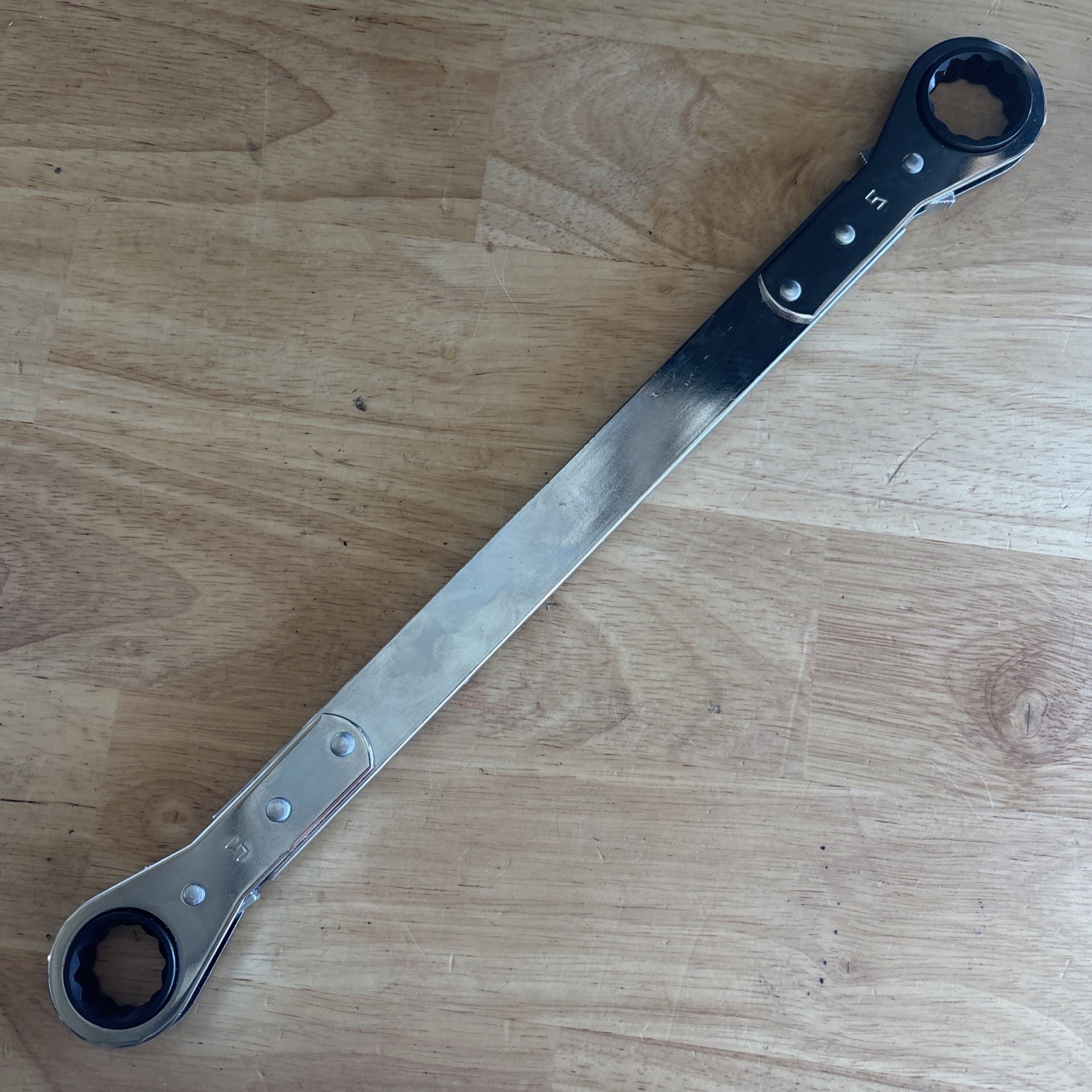 Lang 3/4″ x 7/8″ Long Ratcheting Box End Wrench 12pt Reversible 9660 USA NEW