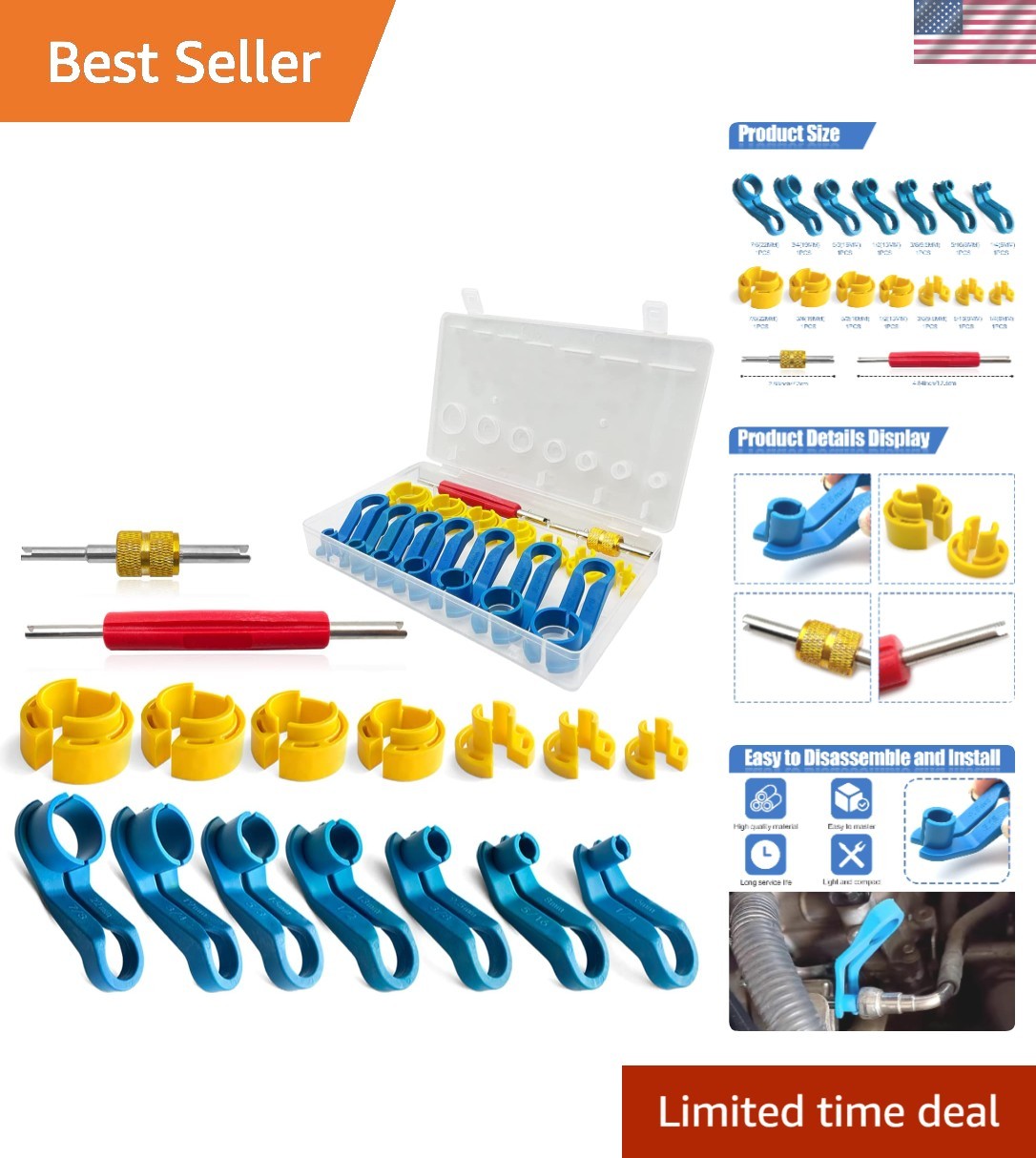 16PCS Fuel Line Disconnect Tool Set with Storage Box for Auto Repair Efficiency