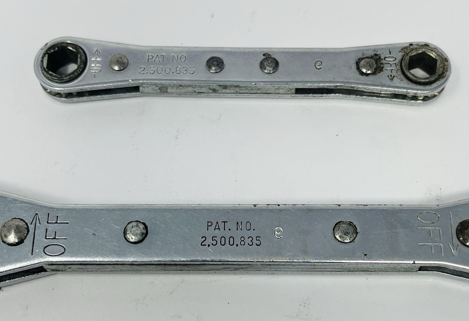 Vintage JCPenny 3Pc Ratcheting Double Box End Wrench Set SAE 7 8 13 14 15 & 17MM