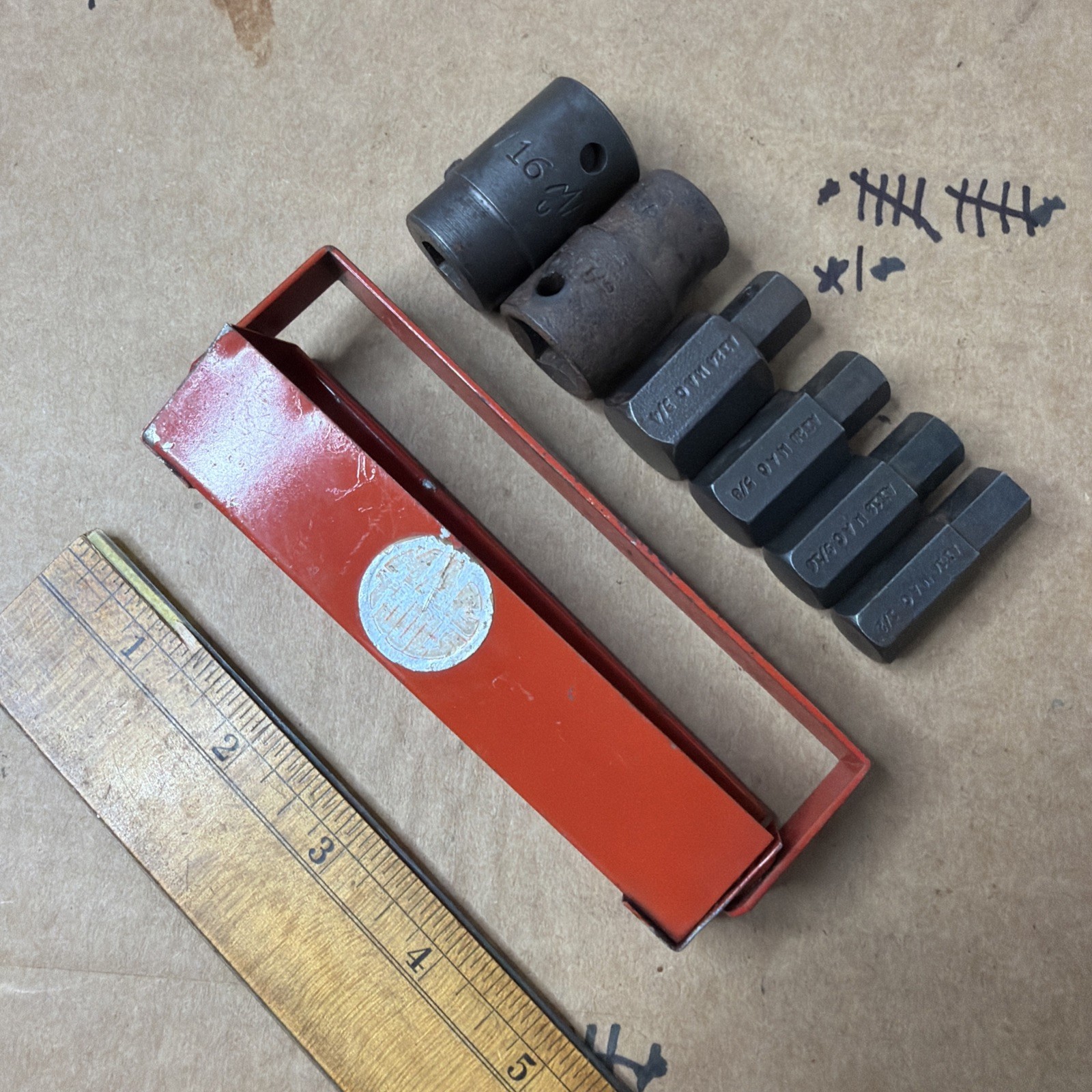MAC TOOLS 6 PC DRIVE IMPACT SOCKET SET VT-8 METAL TRAY USA