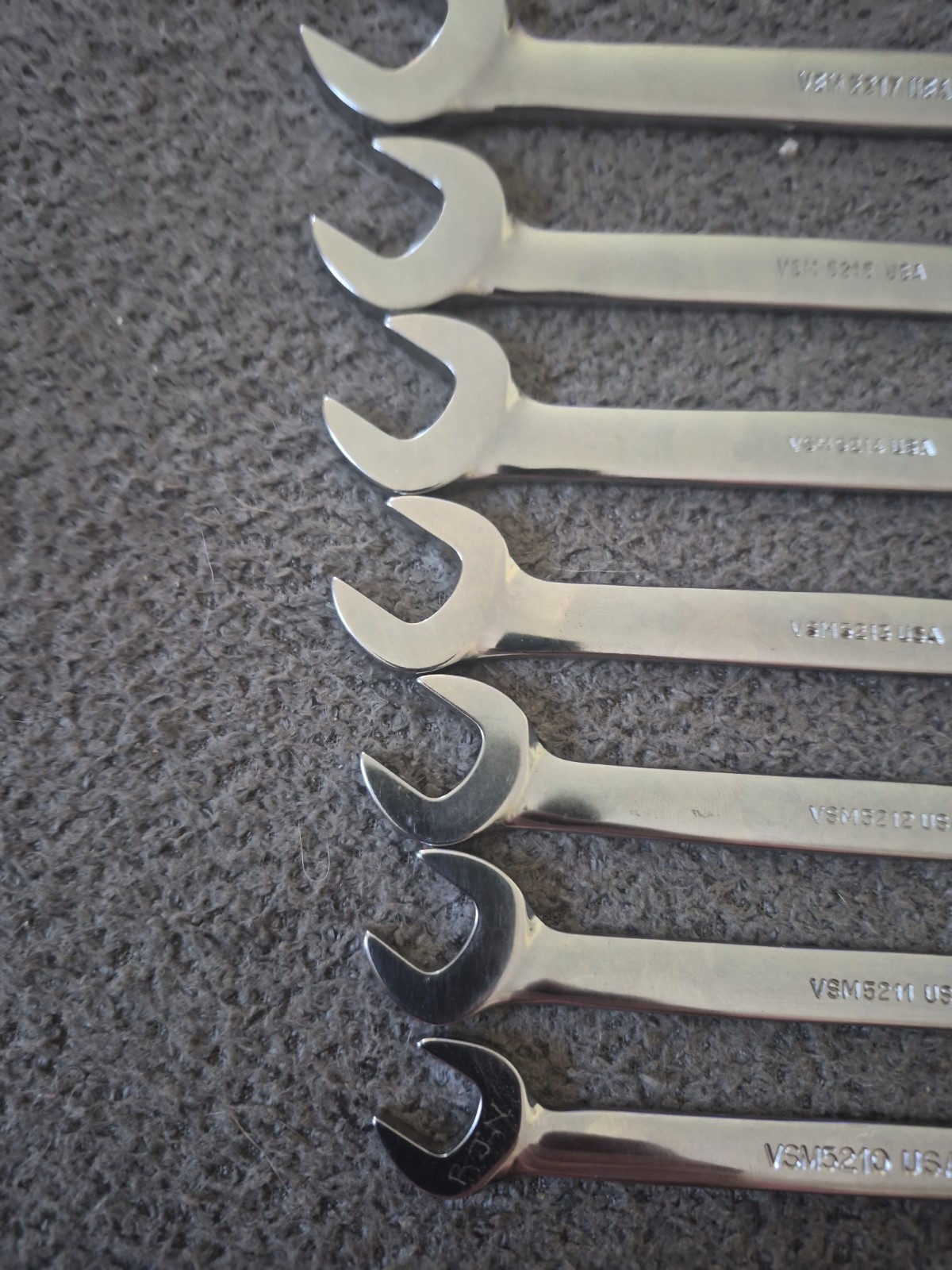 Snap-On 7pc Metric 30°/ 60° Four-Way Angle Open-End Wrench Set (10-15 and 17)(A)