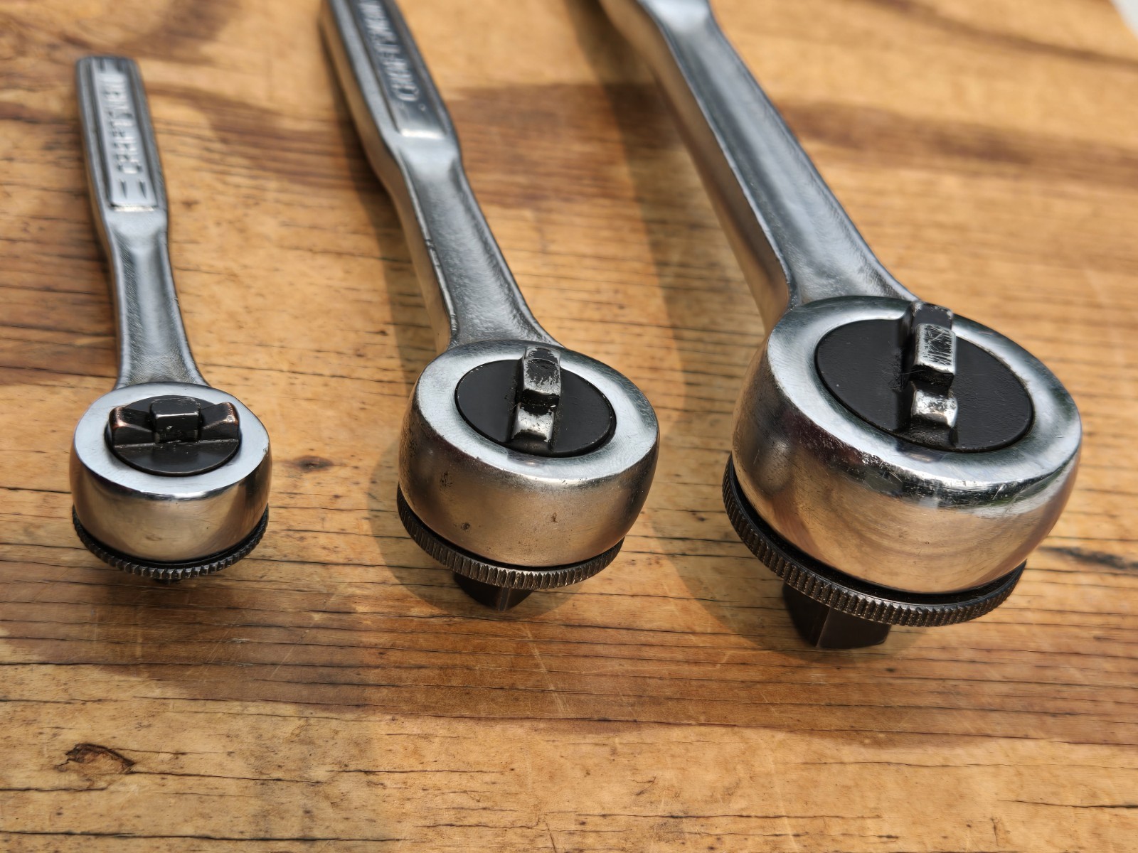 Vntg Craftsman RHFT Ratchet -V- Set 1/4 3/8 1/2 Dr. 43178 43788 44978 USA Pats.