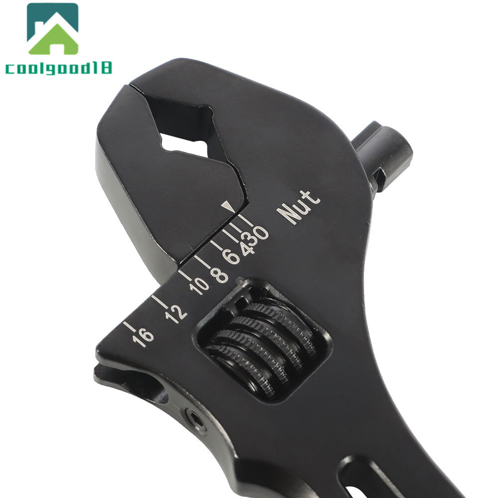Adjustable Wrench Aluminum Tool Spanner 3AN-16AN for Hose End Fitting Black