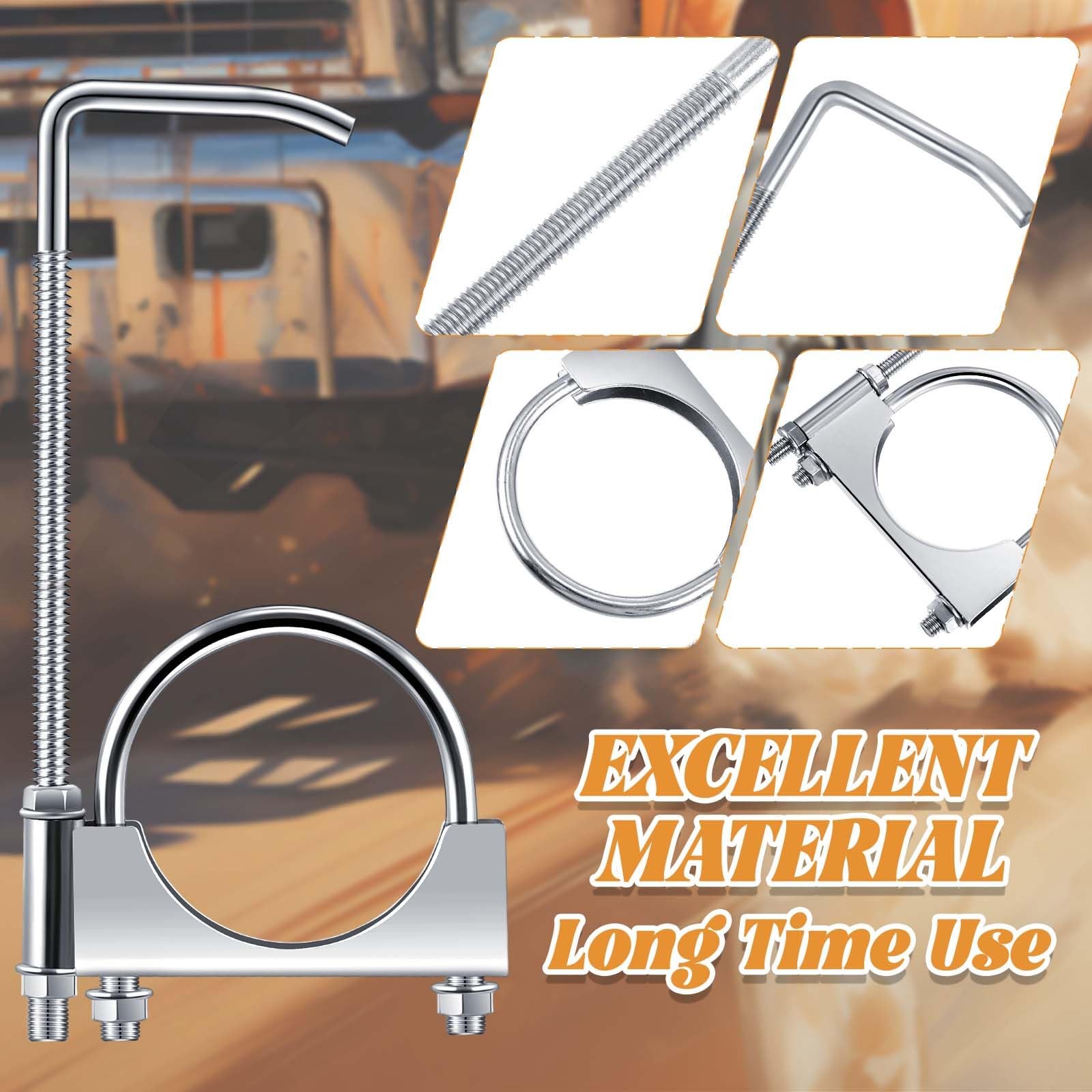 1 Pcs 3 Inch Universal Exhaust Clamp with Hanger, Made of HeavyDuty Clamp wit…