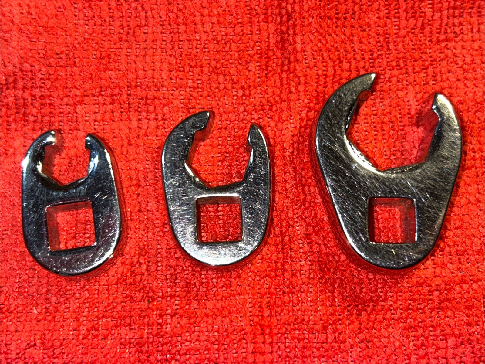 Snap-On Mechanics Tool Lot 3 pc SAE Crows Foot Set 3/8” Drive 3/8” 1/2” 11/16”