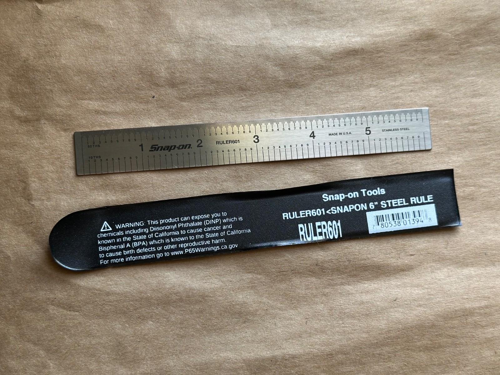 Snap-on Tools NEW 6″ Straight Edge 1/10″ 1/50″ 1/32″ Grad. Steel Ruler RULER601