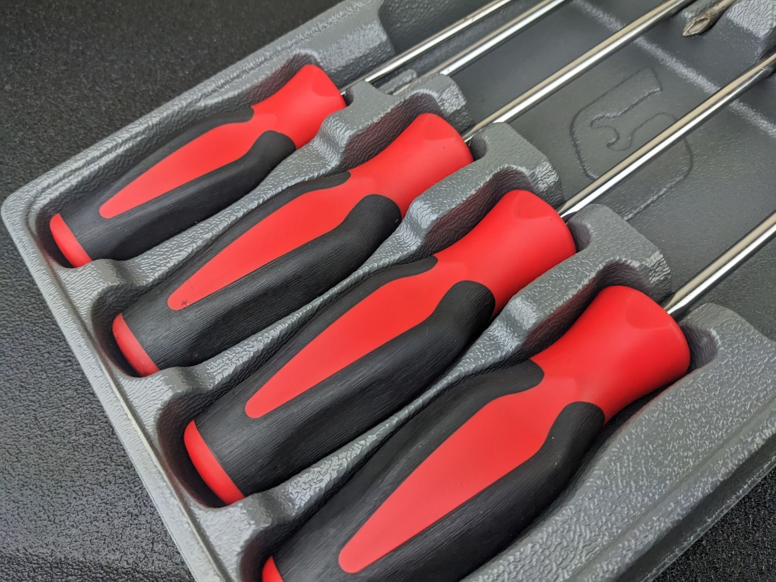 #bo456 Snap-on RED Instinct Soft Handled 8pc Cabinet Screwdriver Set SGDXL80B