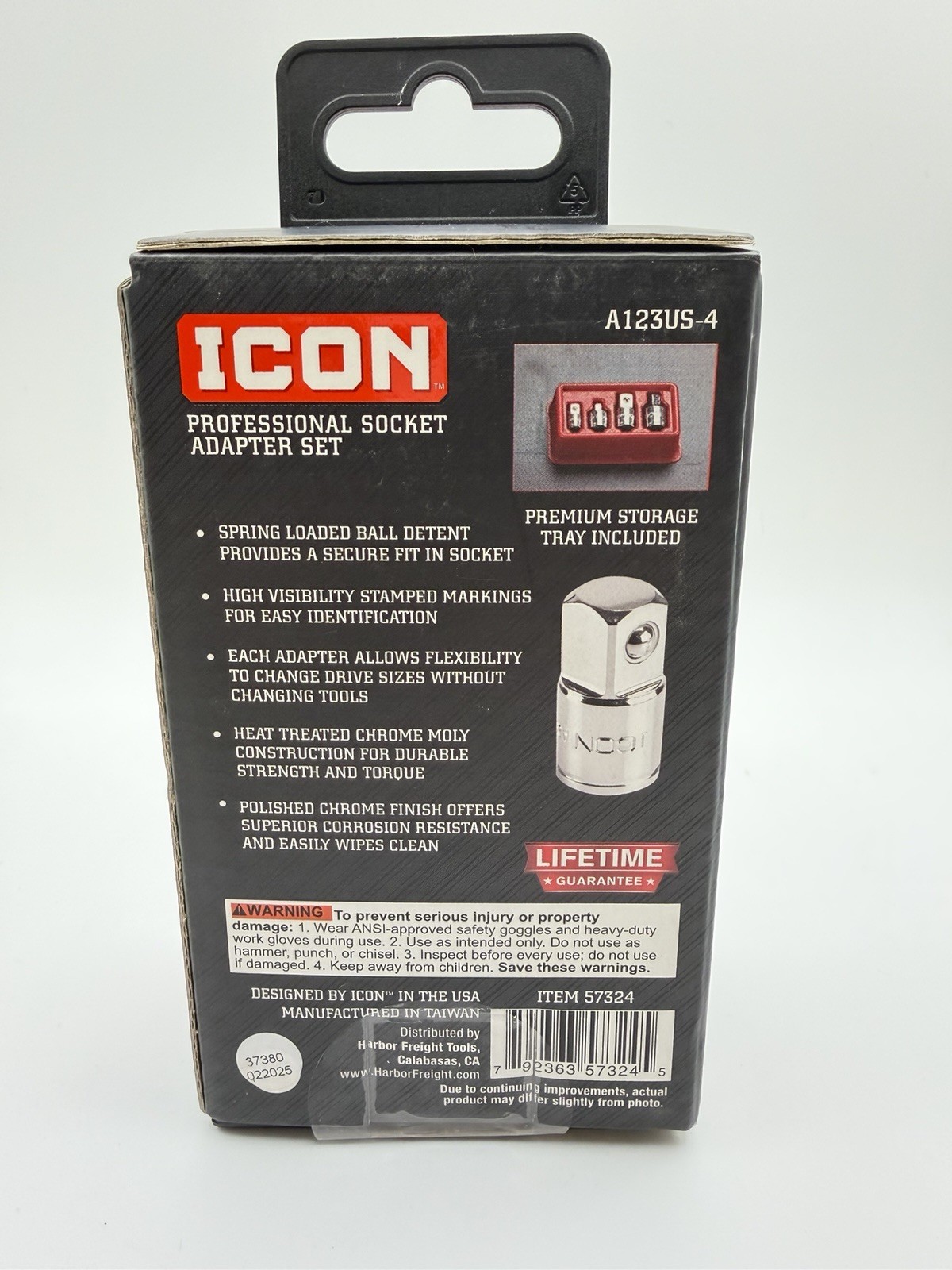 Icon Professional Socket Adapter Set 4 Piece Chrome Moly Steel A123US-4 57324
