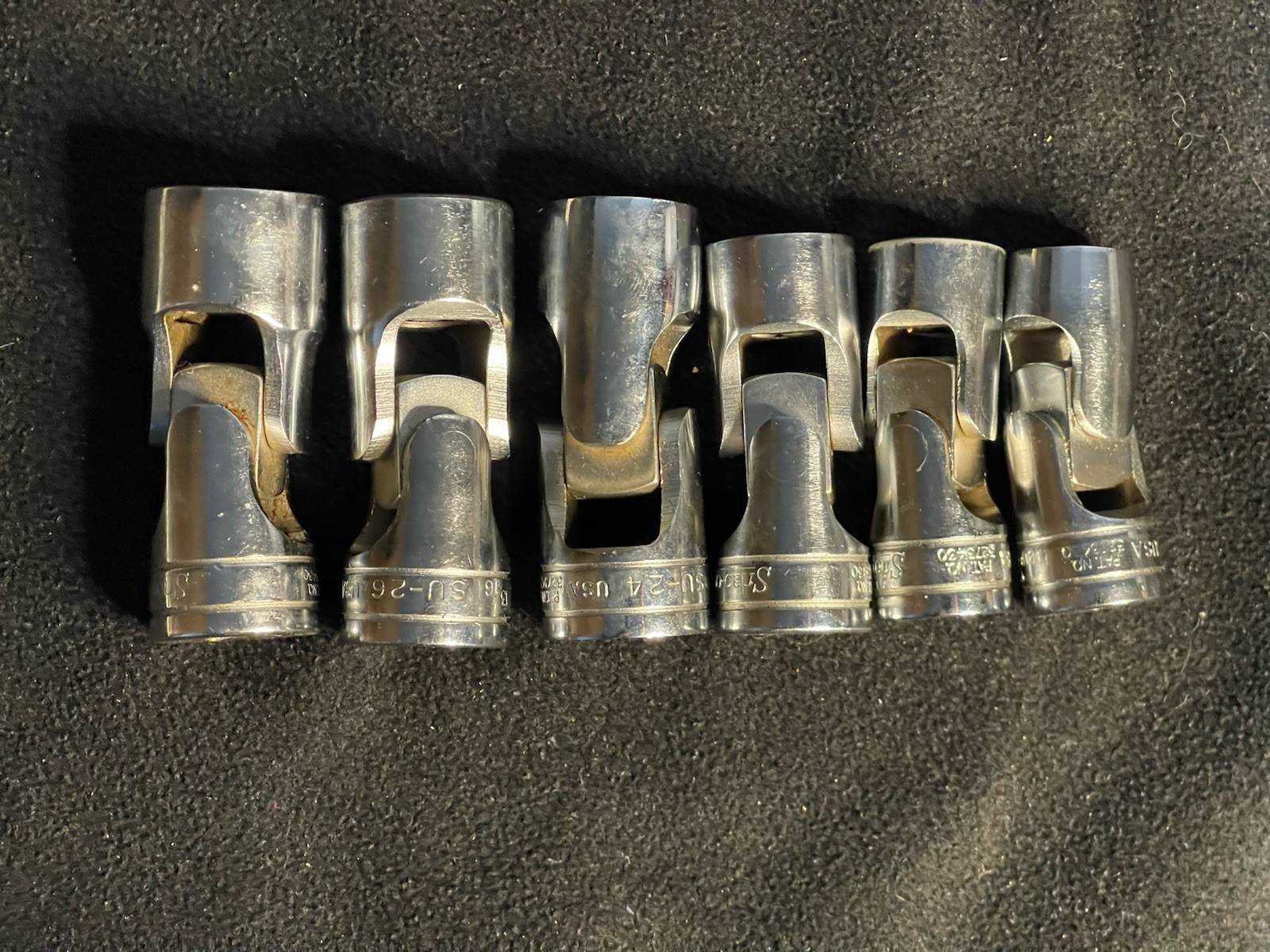 Snap On 1/2 Drive 6 Point Swivel Socket Set 6 Piece SU18-SU28 9/16 – 7/8
