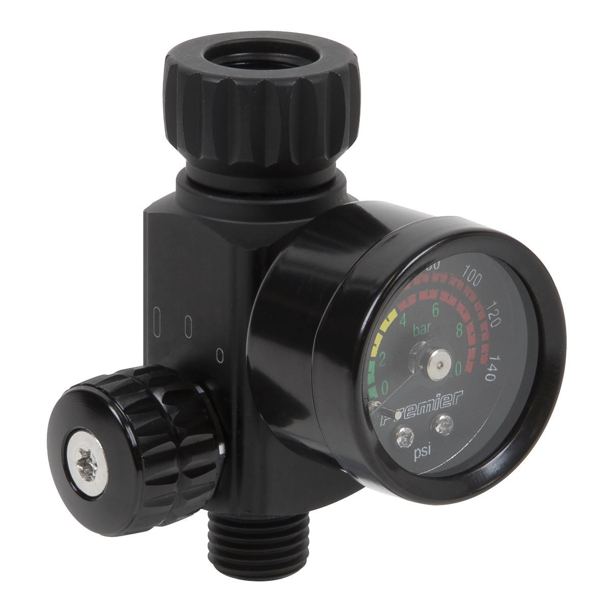 Sealey On-Gun Air Pressure Regulator/Gauge with Glass Lens Premier