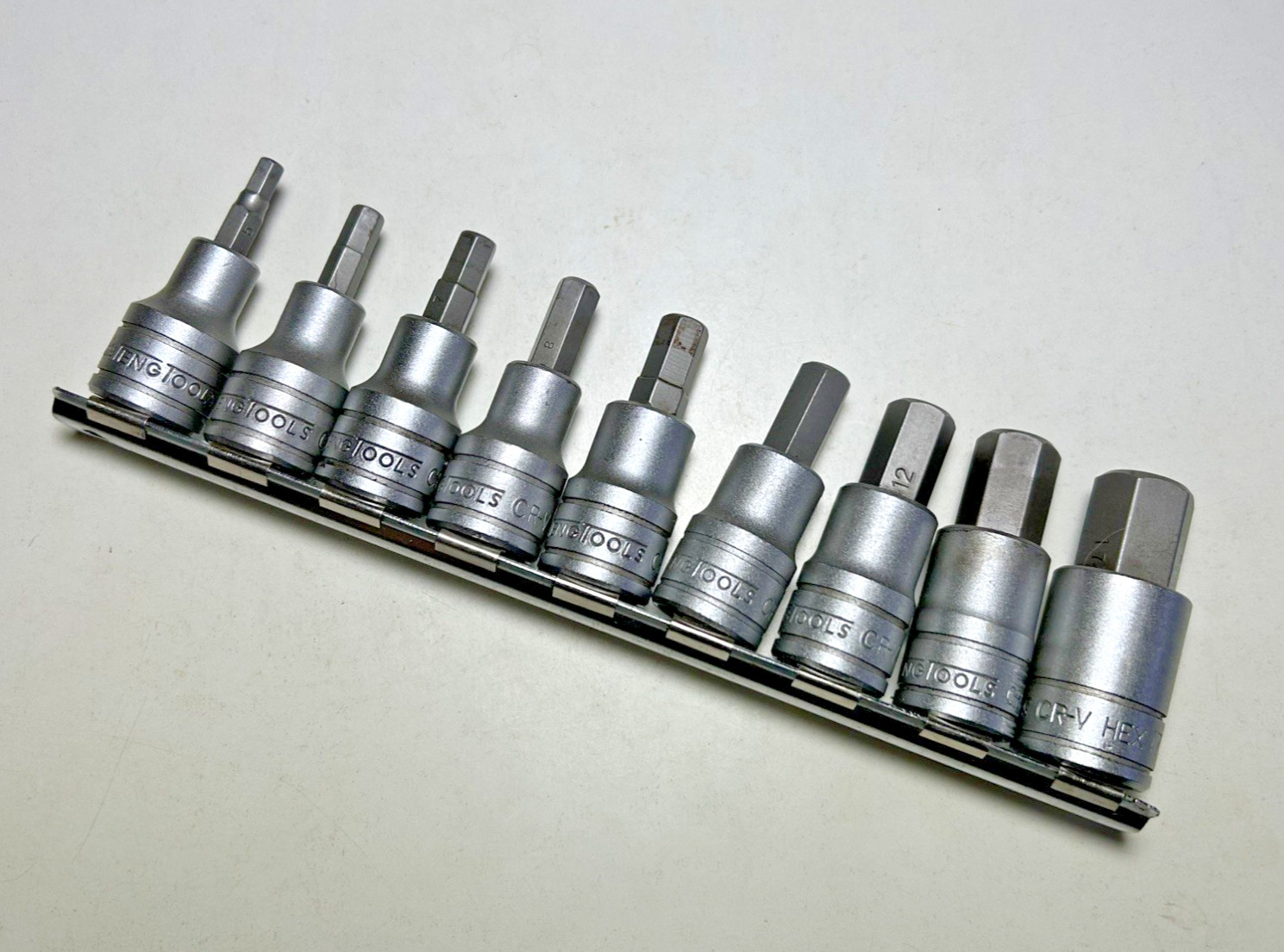 TENG TOOLS 1/2″ HEX ALLEN KEY BIT SOCKET SET 5mm – 17mm ON SOCKET RAIL