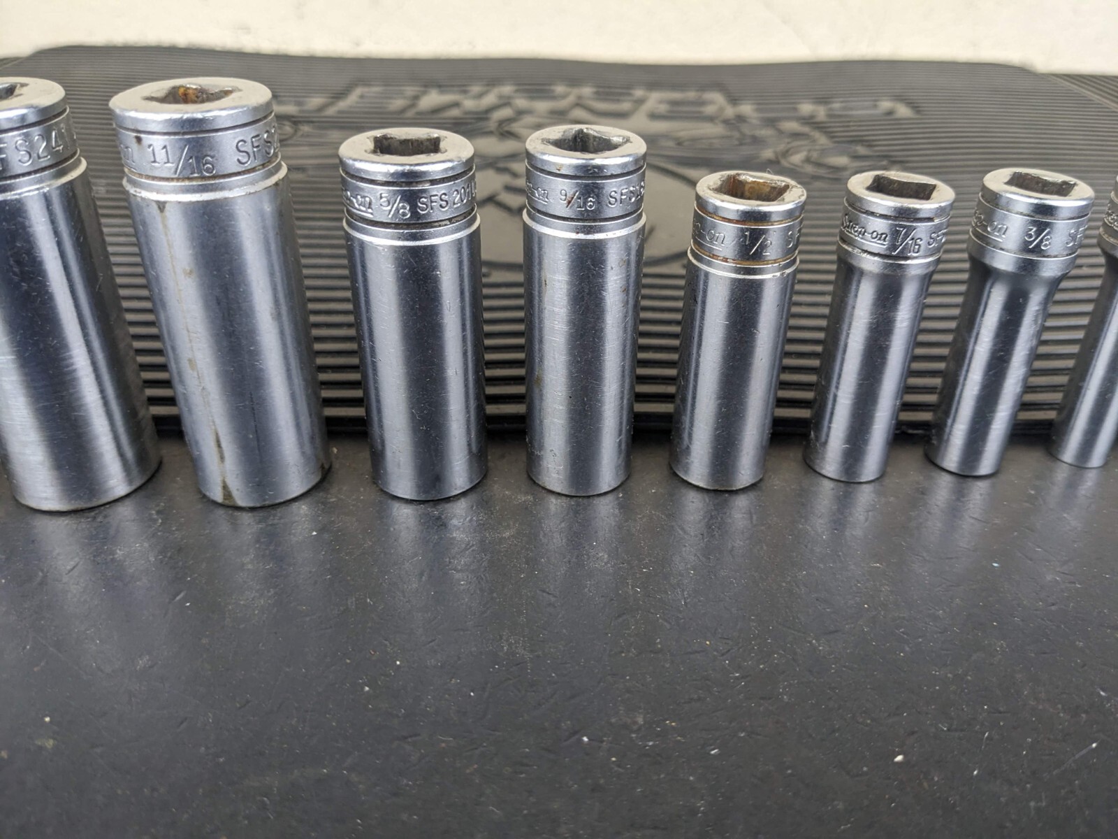 #bg232 Snap on Tools 211SFSY 3/8″ Drive Deep Chrome Socket Set Socket Set