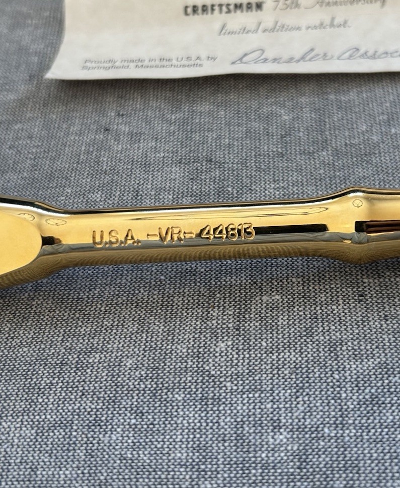 NOS 🔥 Sears Craftsman USA 75th Anniversary 22k Gold VR 44813 Ratchet/Pouch LC26