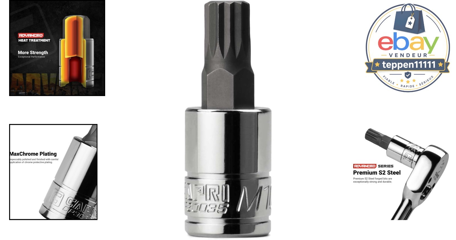 10mm XZN Triple Square Bit Socket 3/8-Inch Drive
