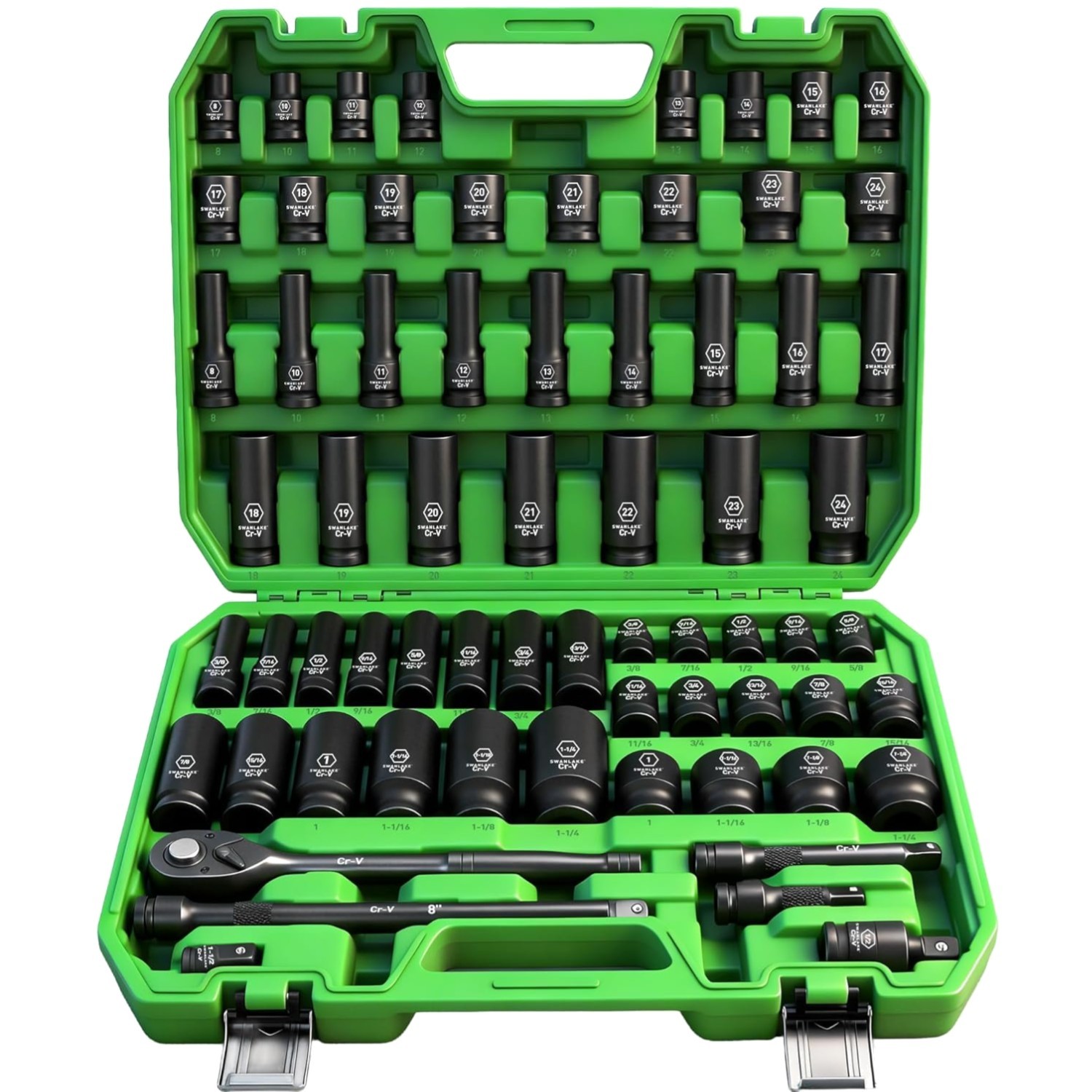 Professional 66pc Impact Socket Set, 1/2-Inch Drive